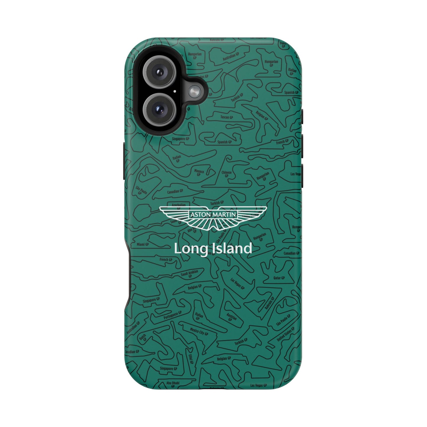 Aston Martin Long Island F1 race Track Inspired Impact-Resistant Phone Case