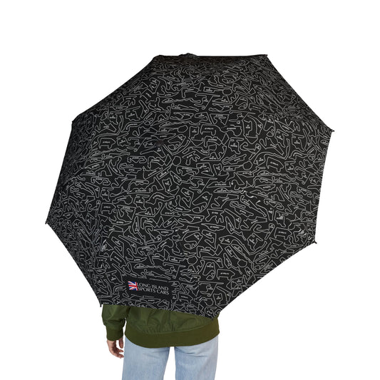 Long Island Sports Cars Compact Foldable Semi‑Automatic Travel Umbrella