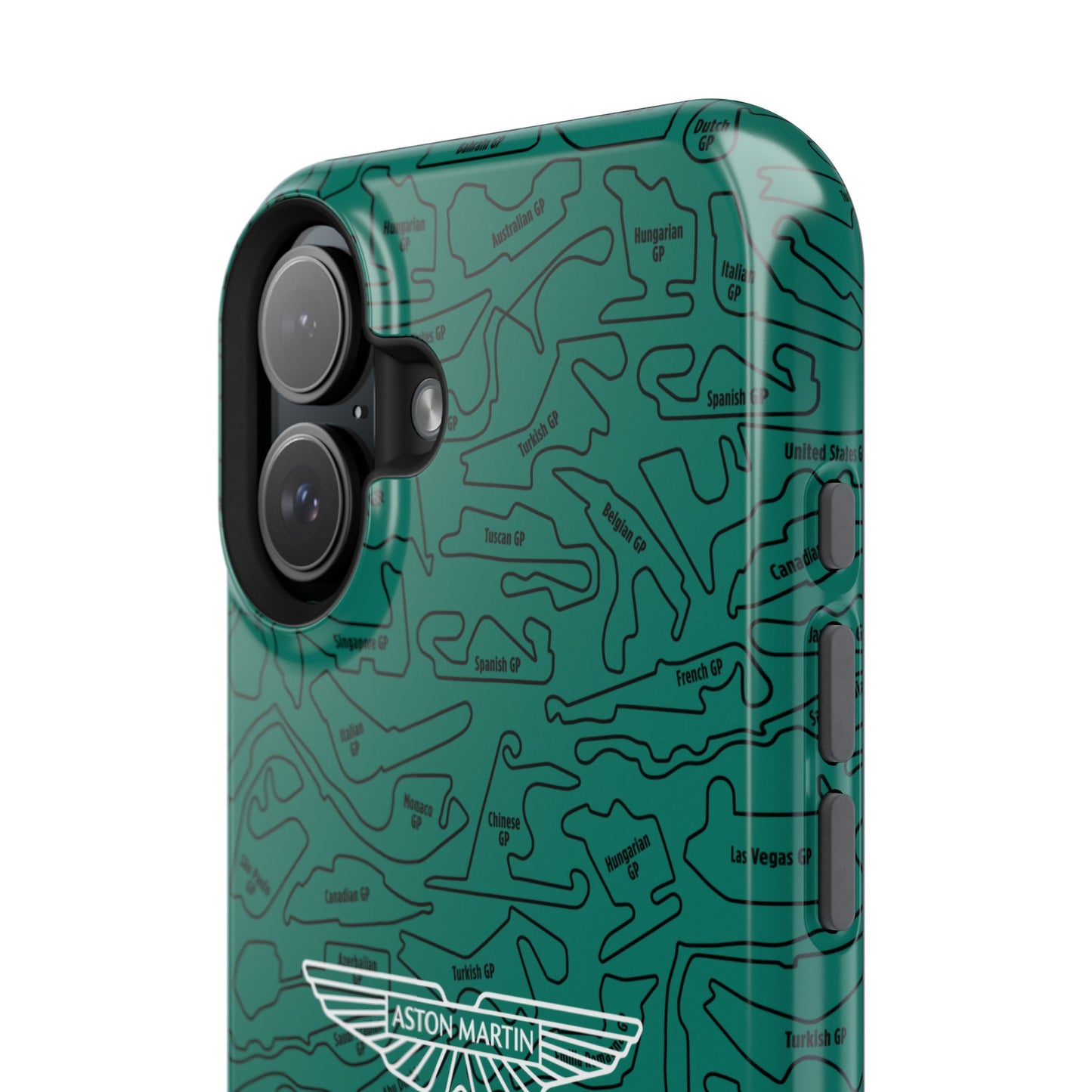 Aston Martin Long Island F1 race Track Inspired Impact-Resistant Phone Case