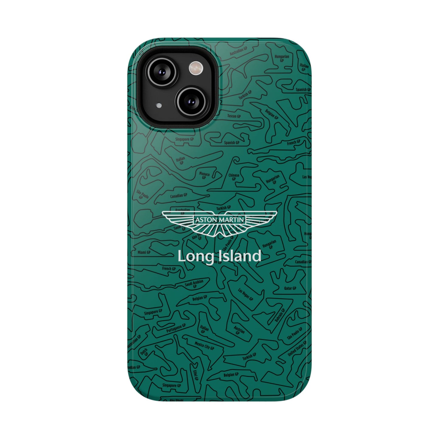 Aston Martin Long Island F1 race Track Inspired Impact-Resistant Phone Case