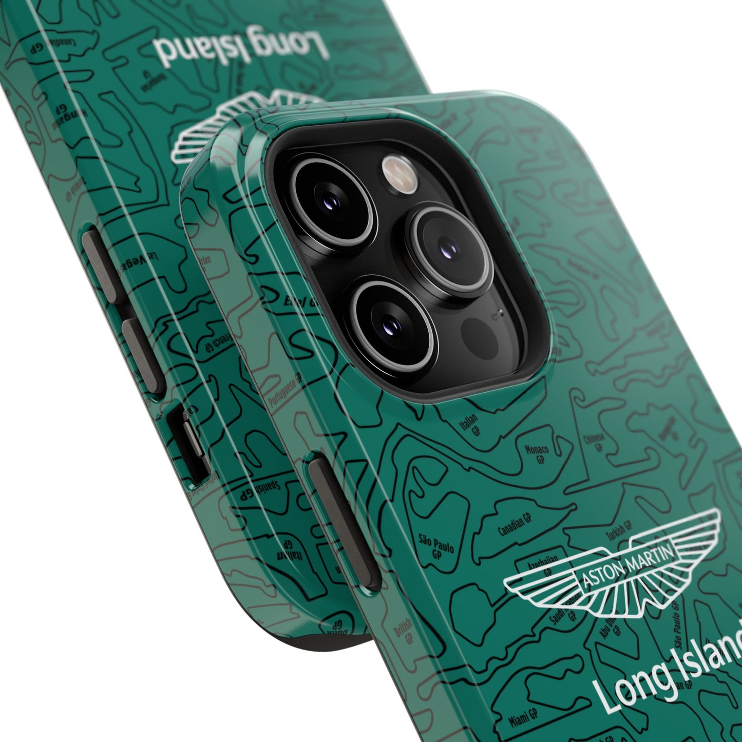 Aston Martin Long Island F1 race Track Inspired Impact-Resistant Phone Case