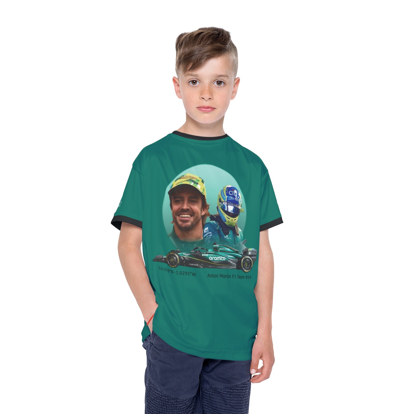 Copy of Kids Sports Jersey -Fernando Alonso Formula 1 inspired Design for Young Speed Enthusiasts