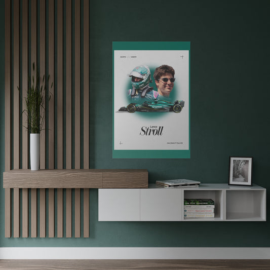 Aston Martin F1 inspired Lance Stroll Satin Poster Home Decor for F1 Fans