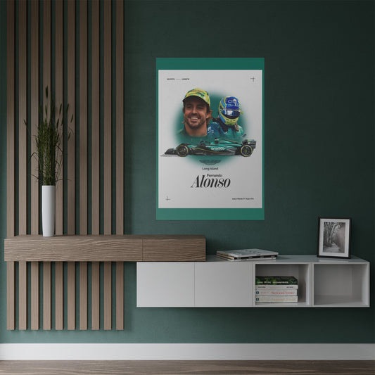 Aston Martin Long Island F1 inspired Fernando Alonso Satin Poster Home Decor for F1 Fans