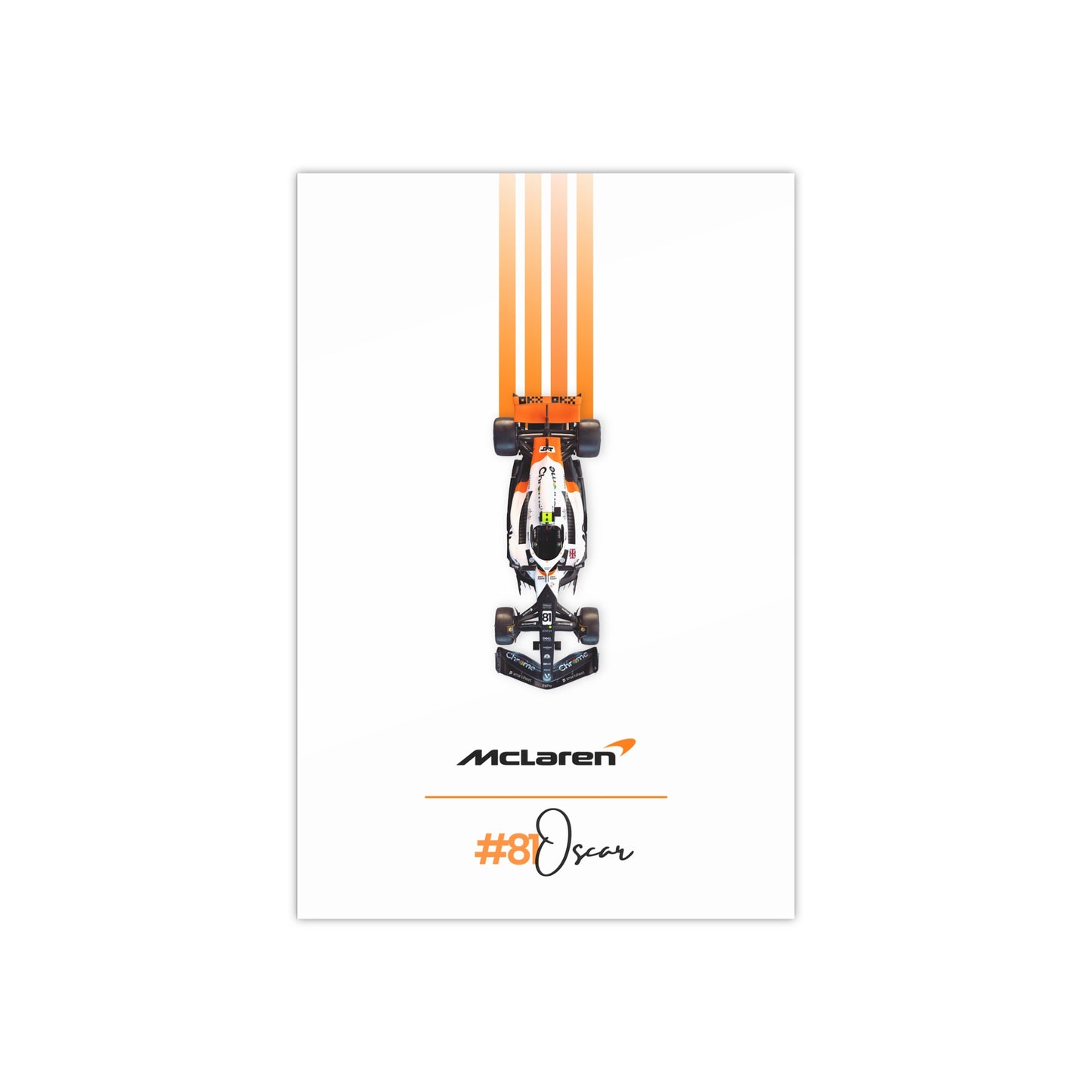 McLaren F1 inspired Satin Poster Oscar Piastri Home Decor for F1 Fans
