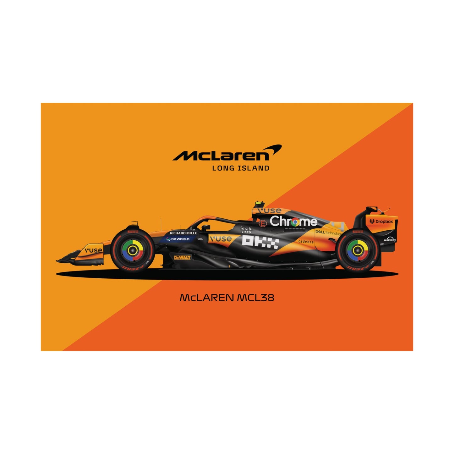 McLaren Long Island Formula 1 inspired | McL38 Norris livery Satin Poster