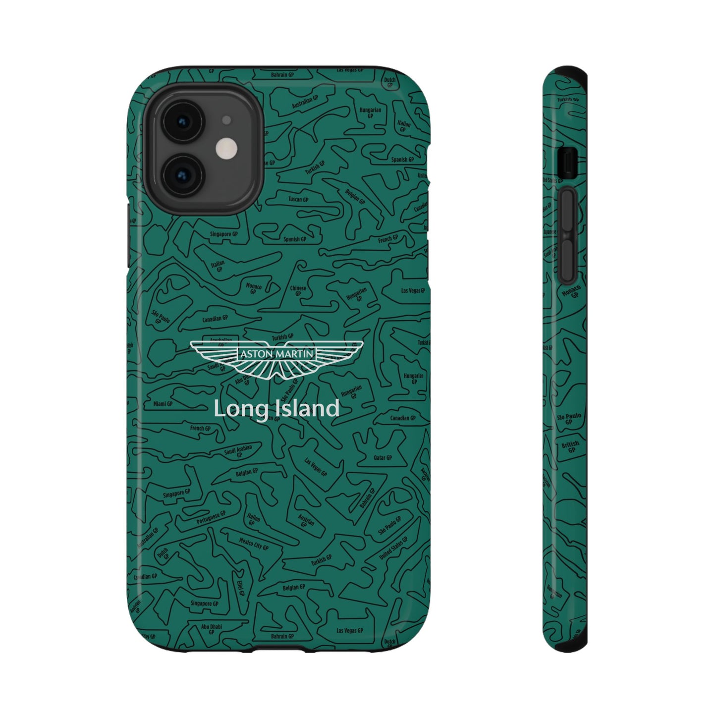 Aston Martin Long Island F1 race Track Inspired Impact-Resistant Phone Case