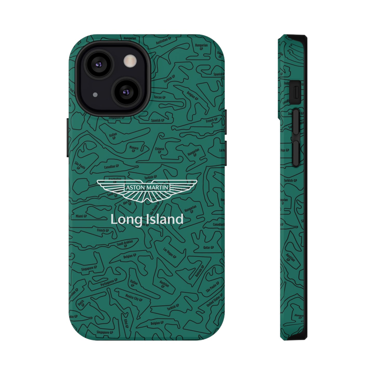 Aston Martin Long Island F1 race Track Inspired Impact-Resistant Phone Case