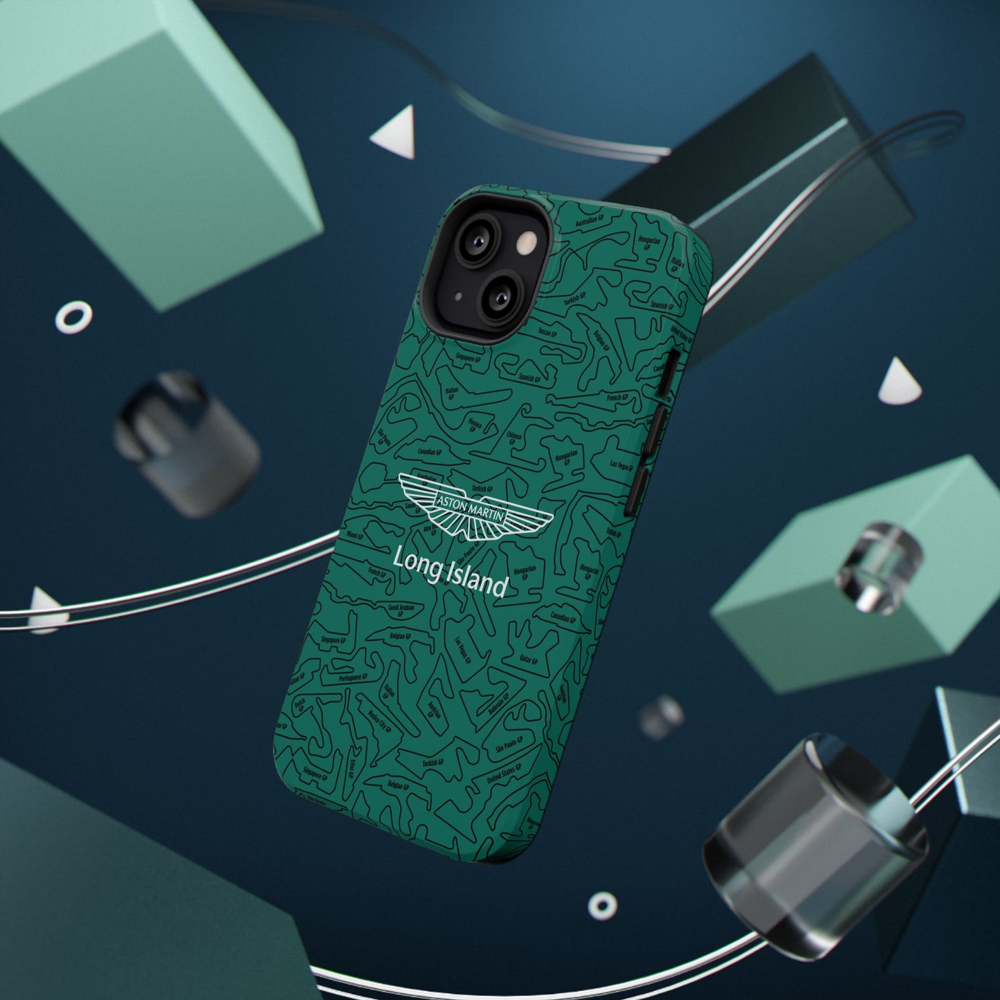 Aston Martin Long Island F1 race Track Inspired Impact-Resistant Phone Case