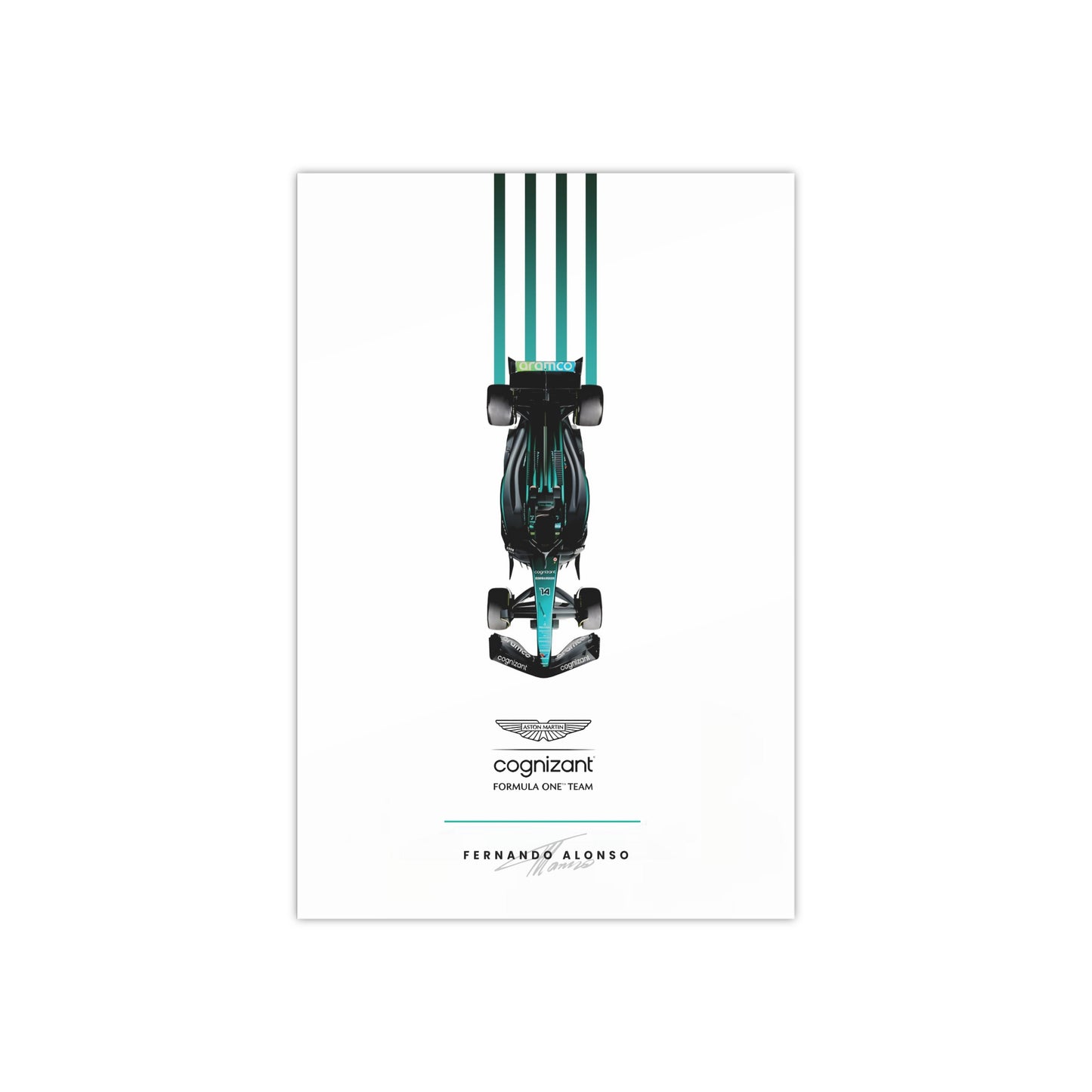Aston Martin F1 inspired Satin Poster Fernando Alonso Home Decor for F1 Fans