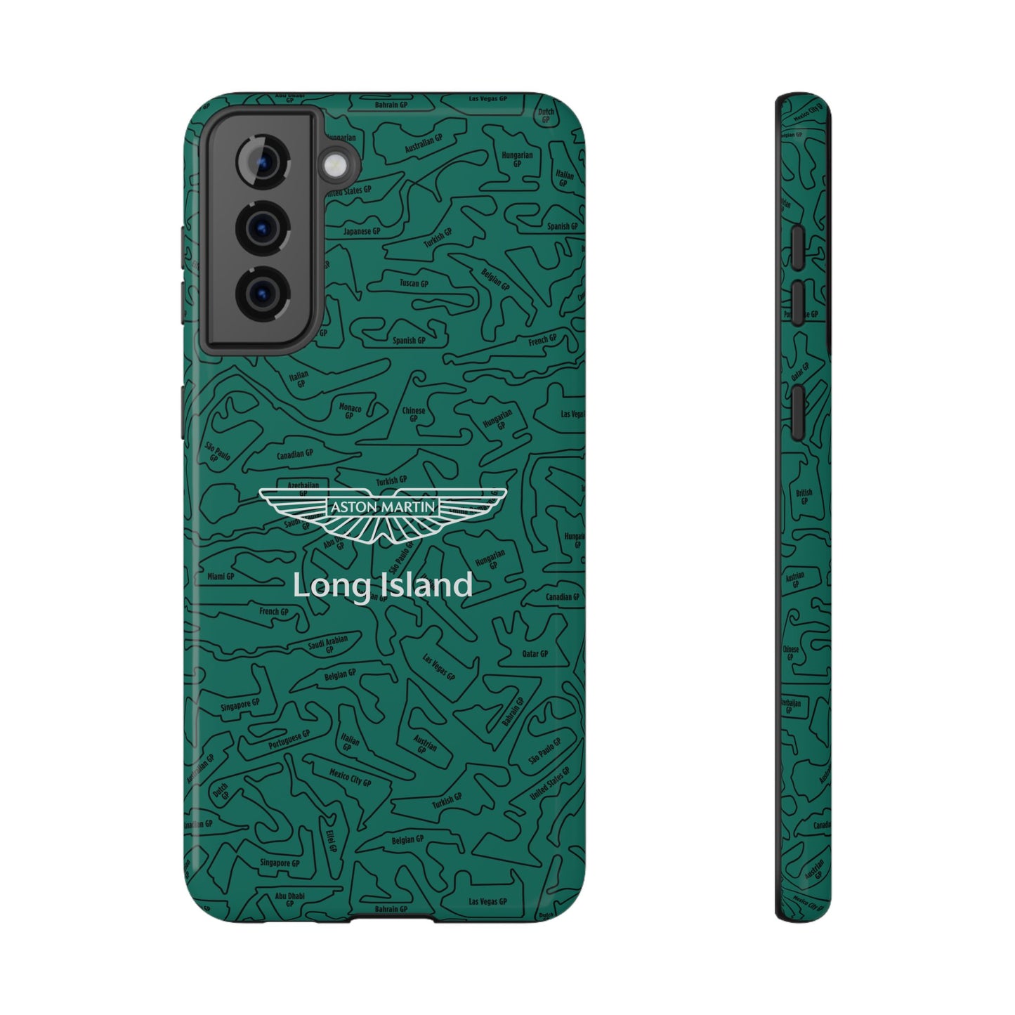 Aston Martin Long Island F1 race Track Inspired Impact-Resistant Phone Case