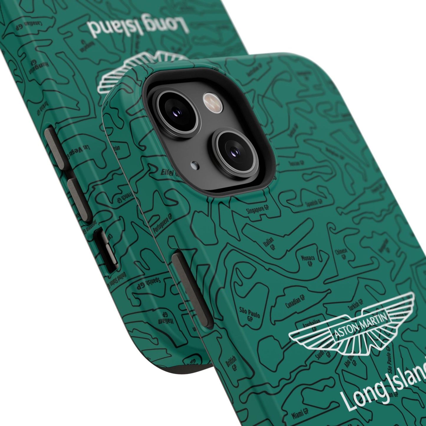 Aston Martin Long Island F1 race Track Inspired Impact-Resistant Phone Case