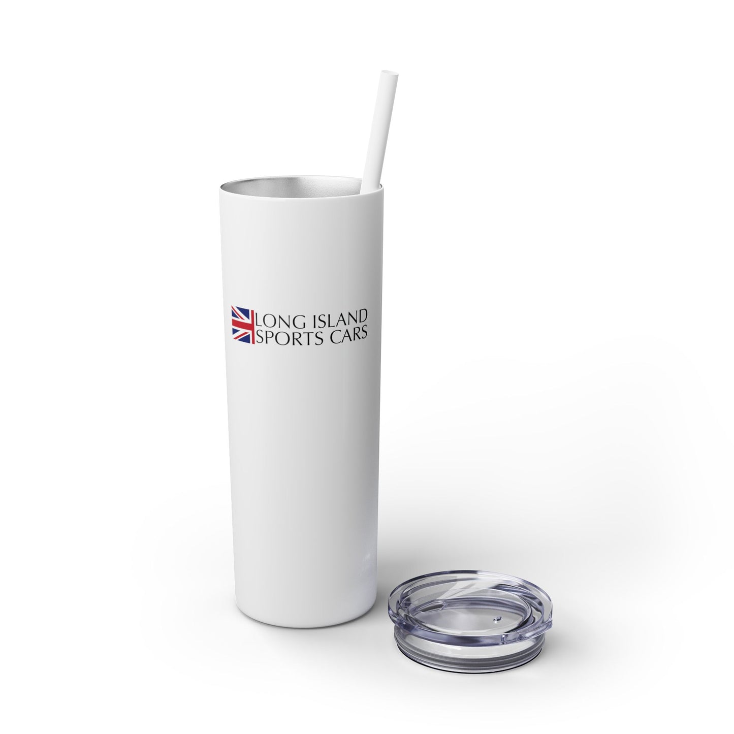 Long Island Sports Cars 20oz Skinny Tumbler with Straw - Sleek Travel Mug for Car Enthusiasts