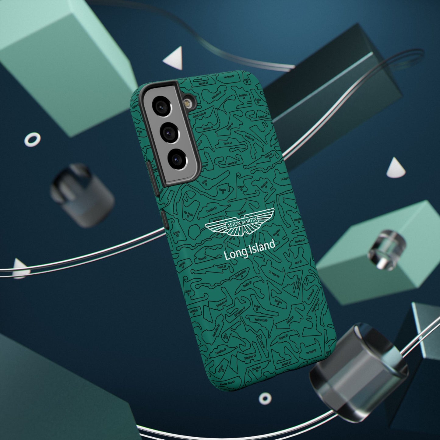 Aston Martin Long Island F1 race Track Inspired Impact-Resistant Phone Case