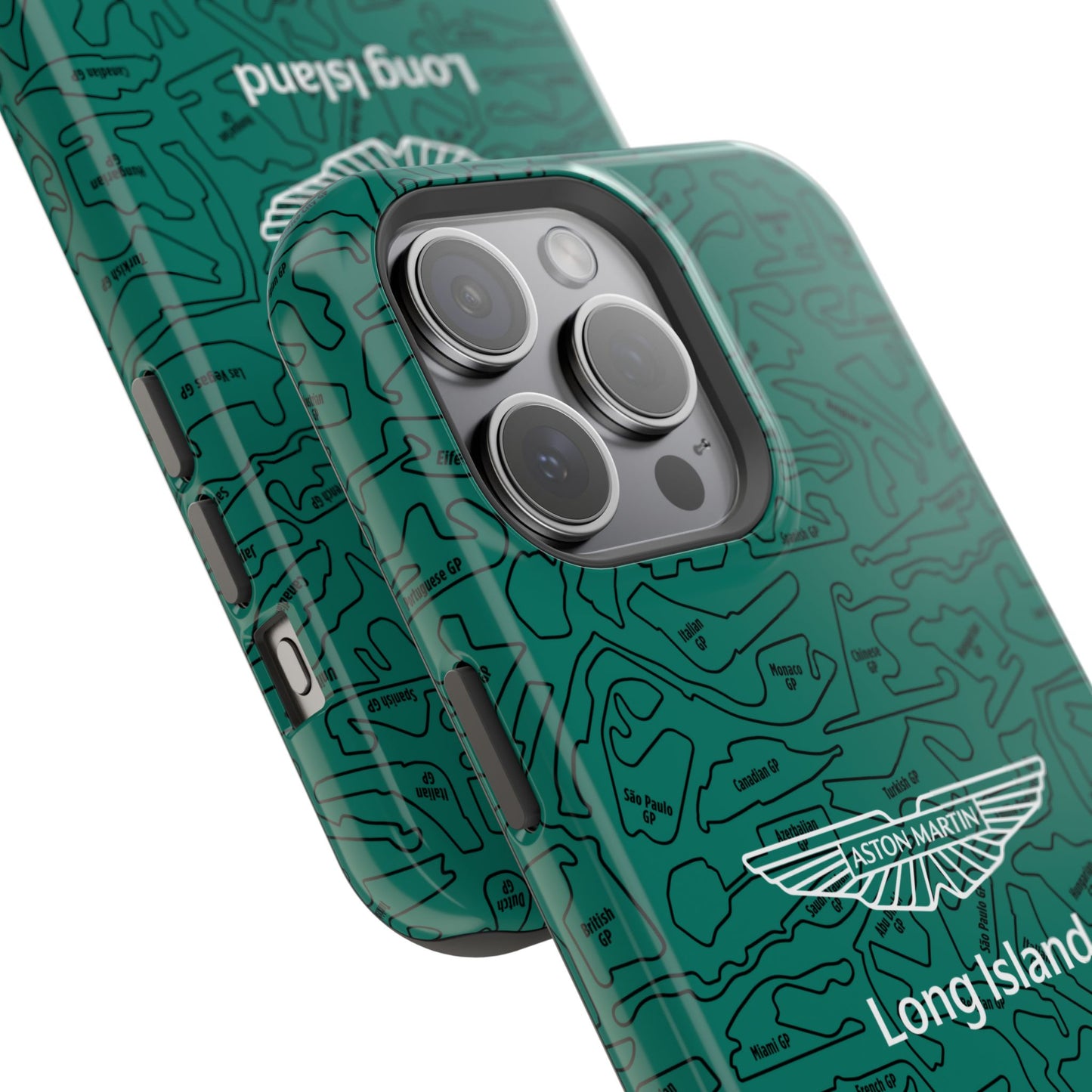 Aston Martin Long Island F1 race Track Inspired Impact-Resistant Phone Case