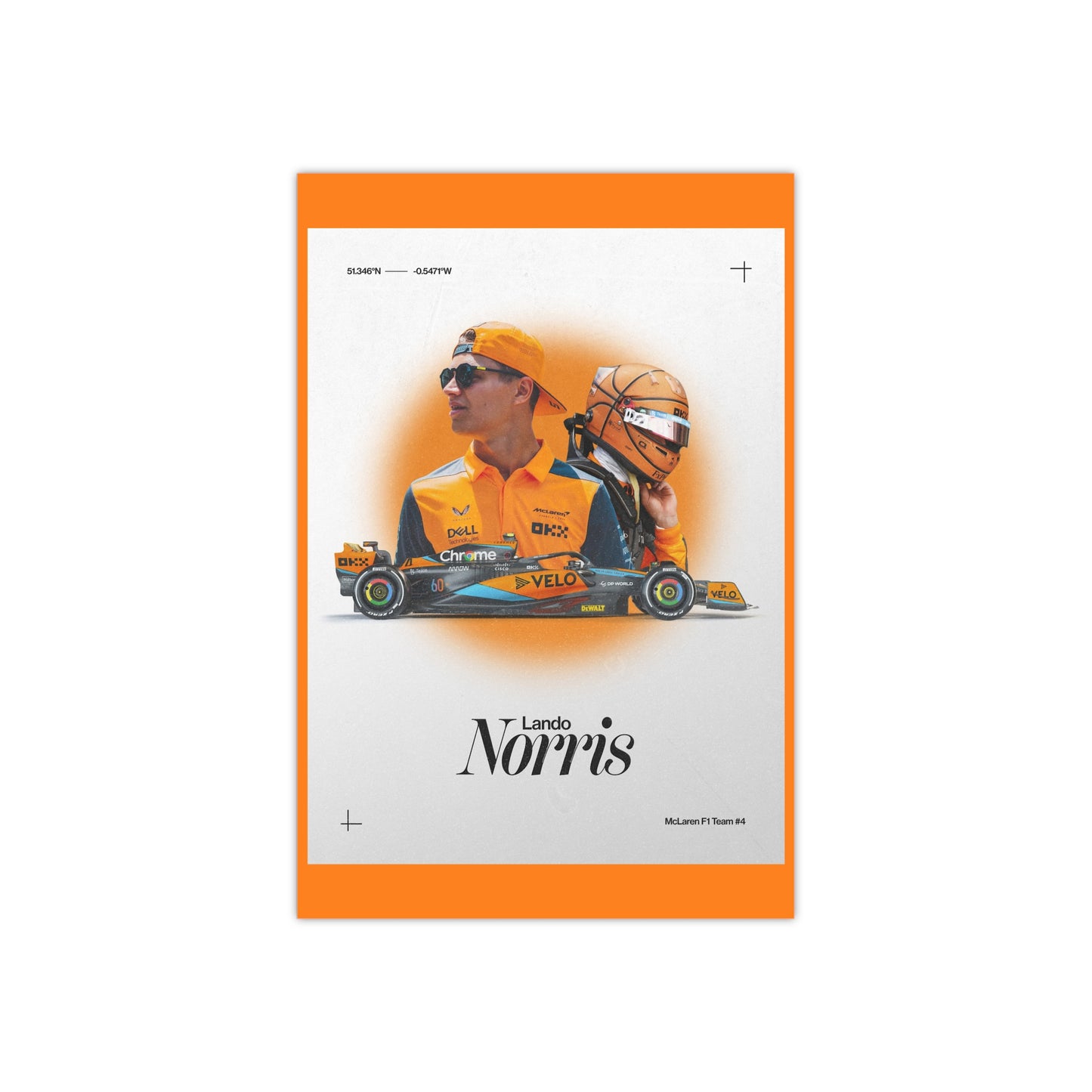 McLaren F1 inspired Lando Norris Satin Poster Home Decor for F1 Fans