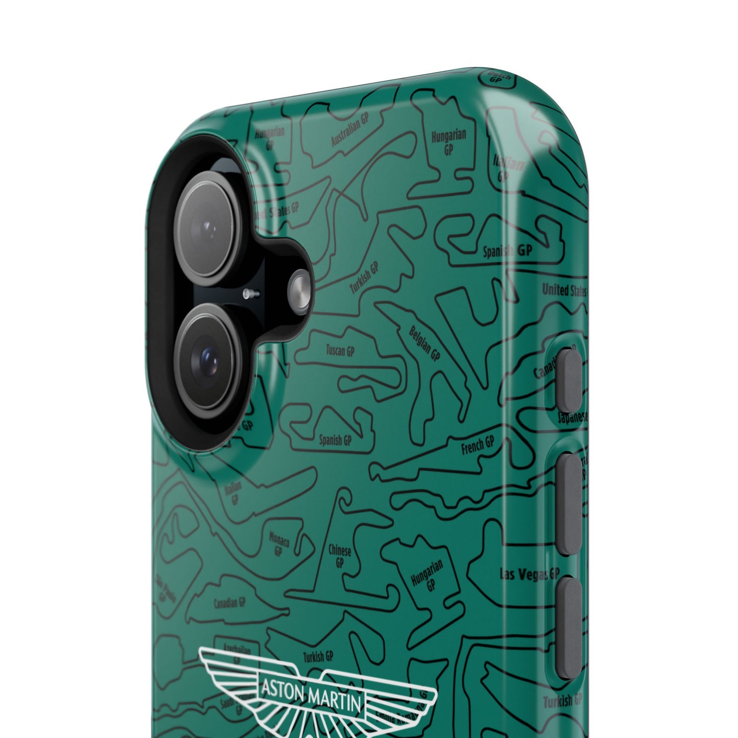 Aston Martin Long Island F1 race Track Inspired Impact-Resistant Phone Case