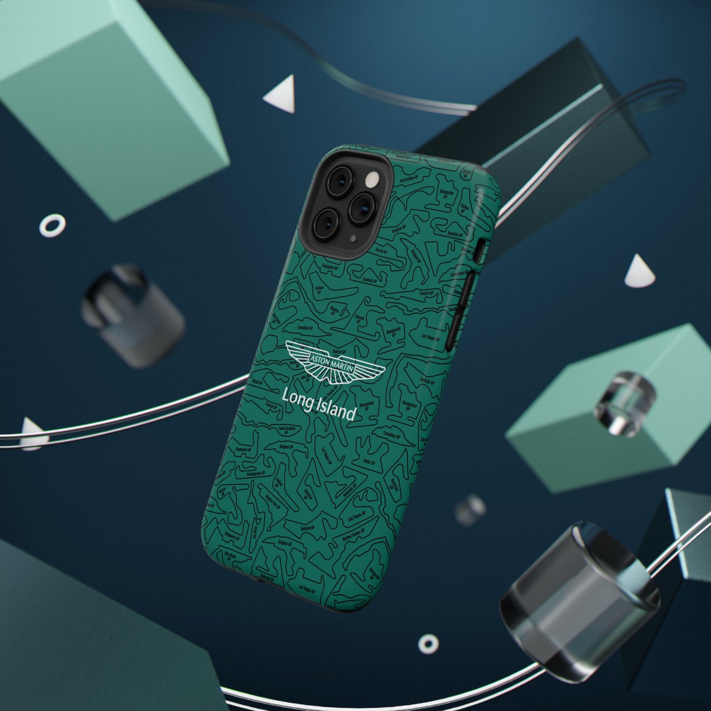 Aston Martin Long Island F1 race Track Inspired Impact-Resistant Phone Case