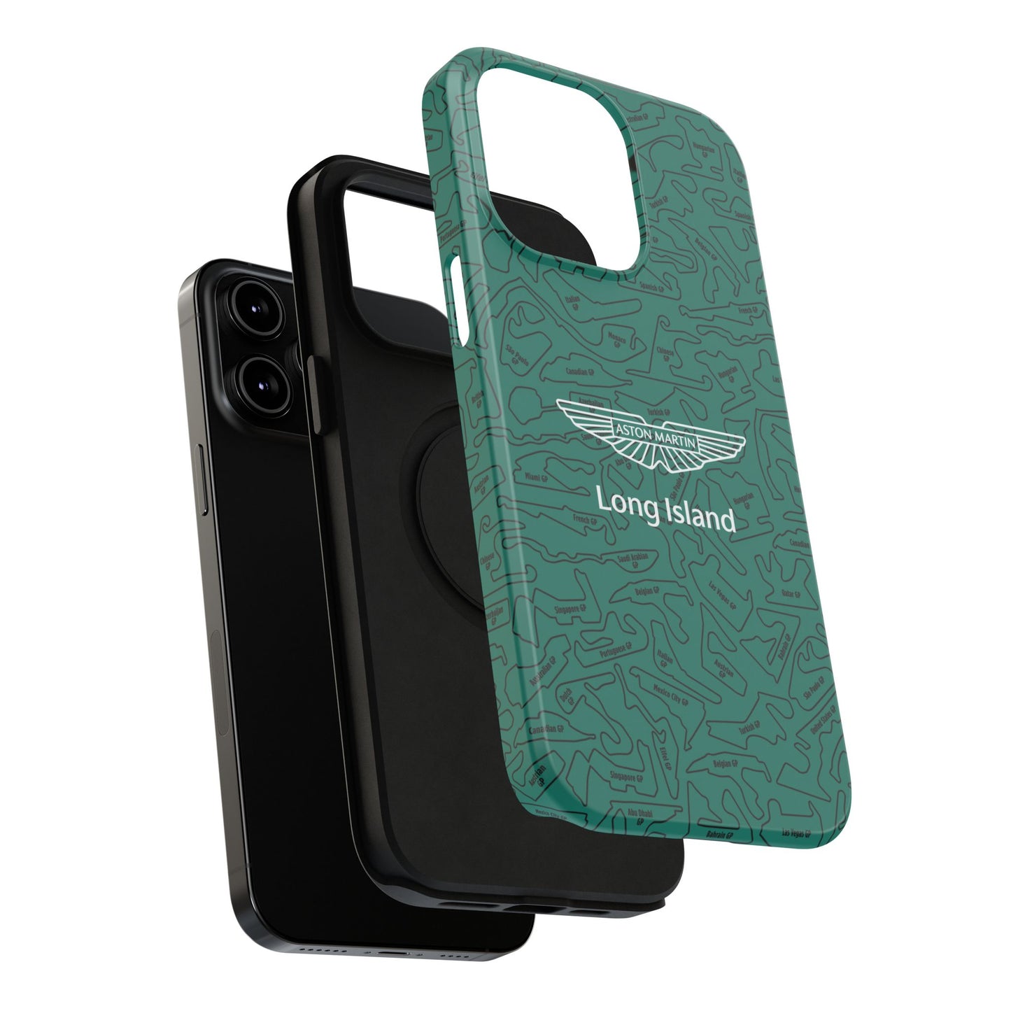 Aston Martin Long Island F1 race Track Inspired Impact-Resistant Phone Case