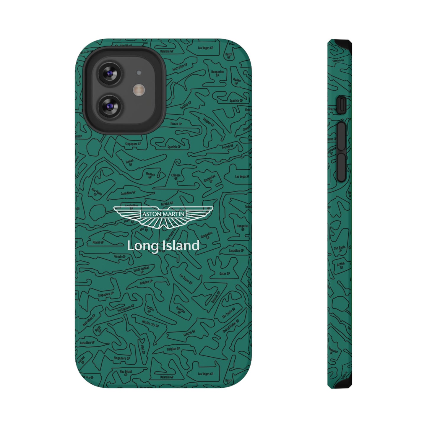 Aston Martin Long Island F1 race Track Inspired Impact-Resistant Phone Case