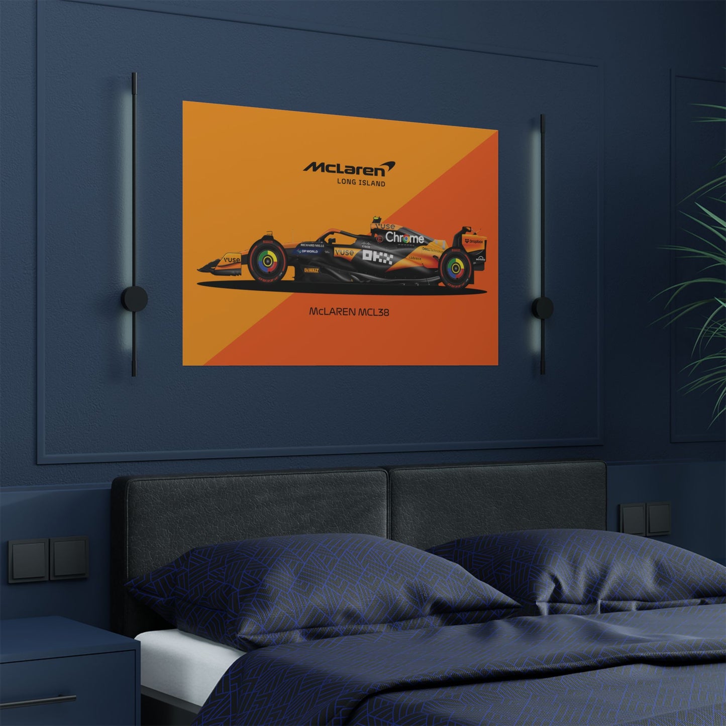 McLaren Long Island Formula 1 inspired | McL38 Norris livery Satin Poster