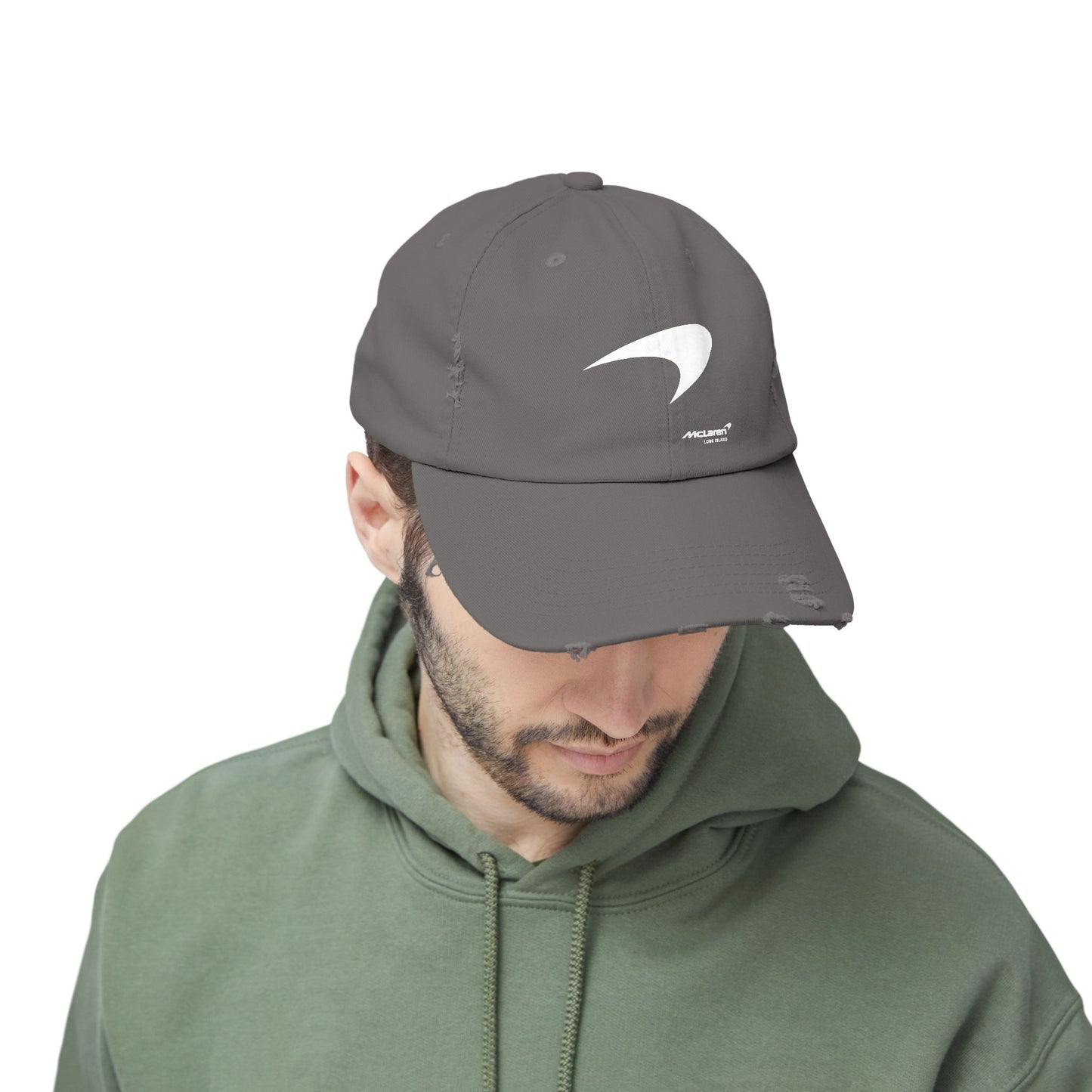 McLaren Long Island / Speedmark Unisex Distressed Cap / G/W