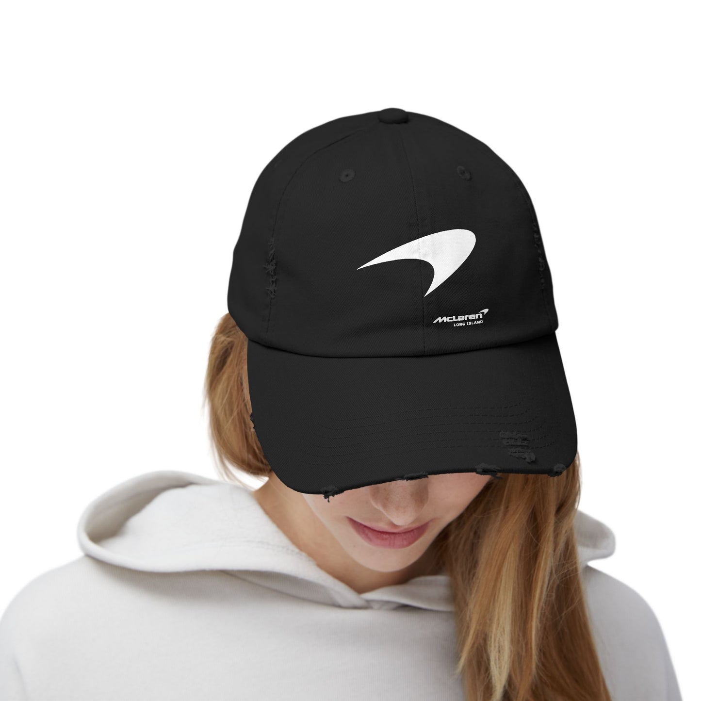 McLaren Long Island / Speedmark Unisex Distressed Cap / B/W