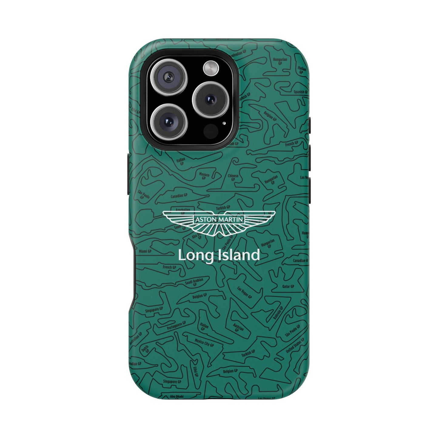 Aston Martin Long Island F1 race Track Inspired Impact-Resistant Phone Case