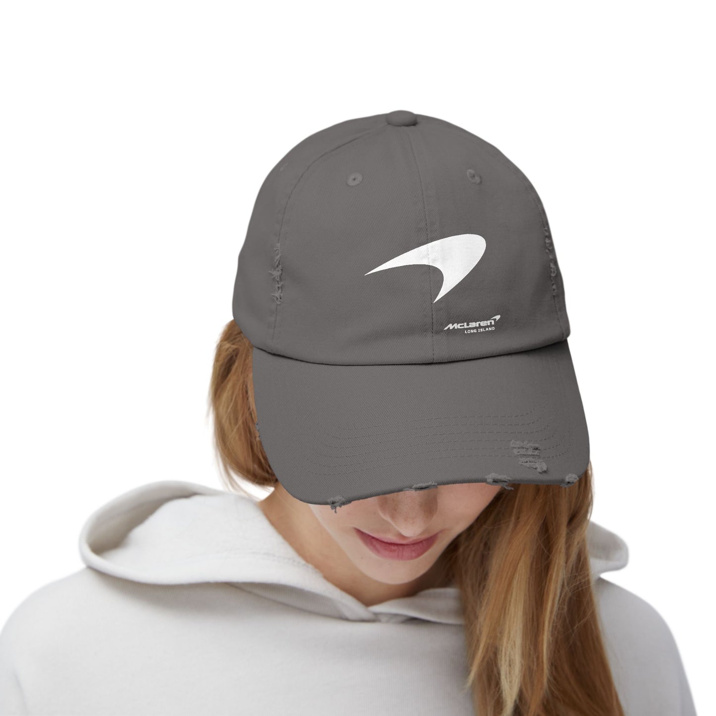 McLaren Long Island / Speedmark Unisex Distressed Cap / G/W
