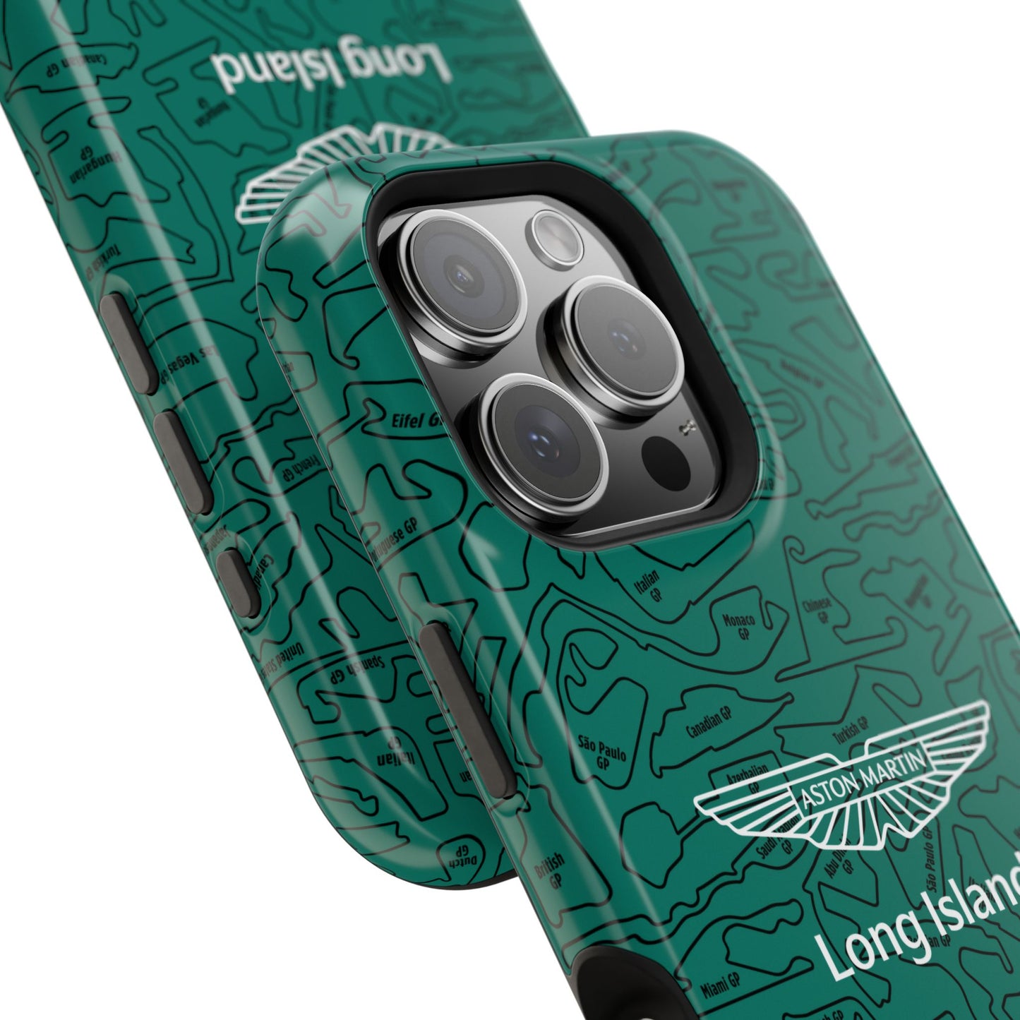 Aston Martin Long Island F1 race Track Inspired Impact-Resistant Phone Case
