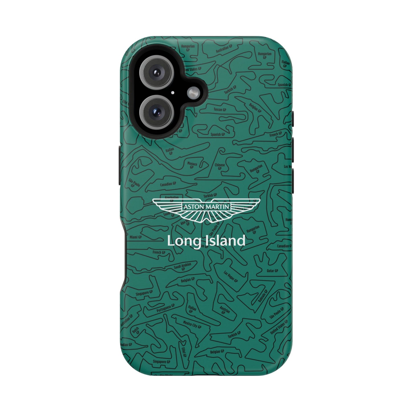 Aston Martin Long Island F1 race Track Inspired Impact-Resistant Phone Case