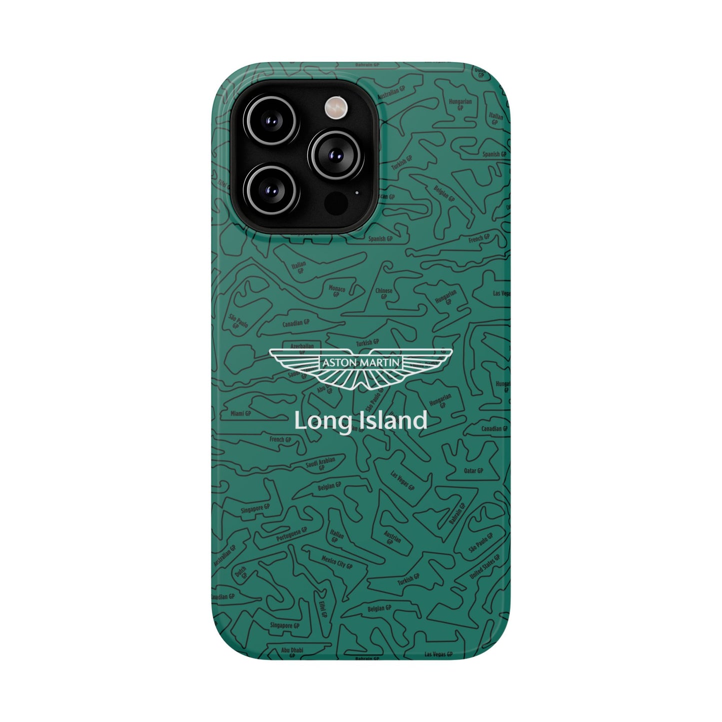 Aston Martin Long Island F1 race Track Inspired Impact-Resistant Phone Case