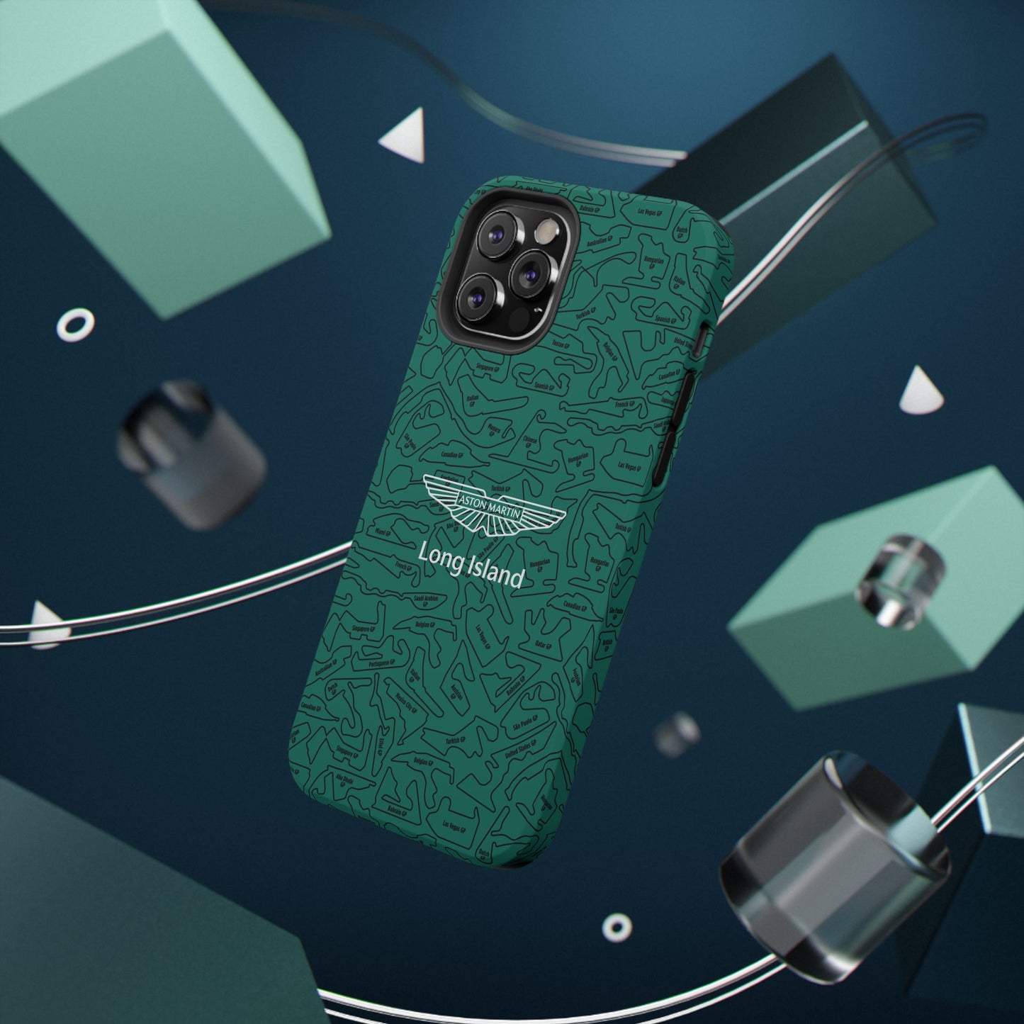 Aston Martin Long Island F1 race Track Inspired Impact-Resistant Phone Case