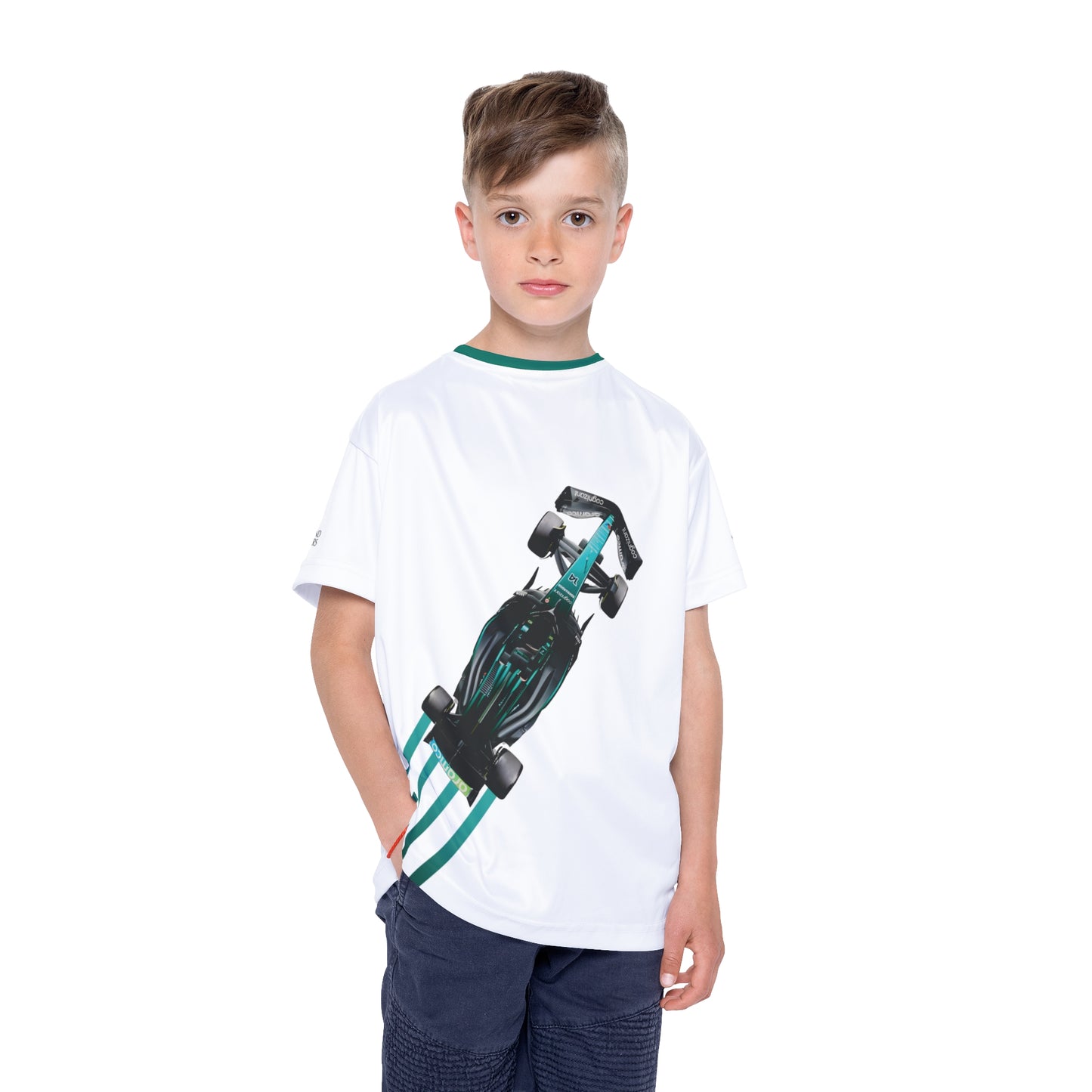 Kids Sports Jersey - Lance Stroll Formula 1 inspired Design for Young Speed Enthusiasts