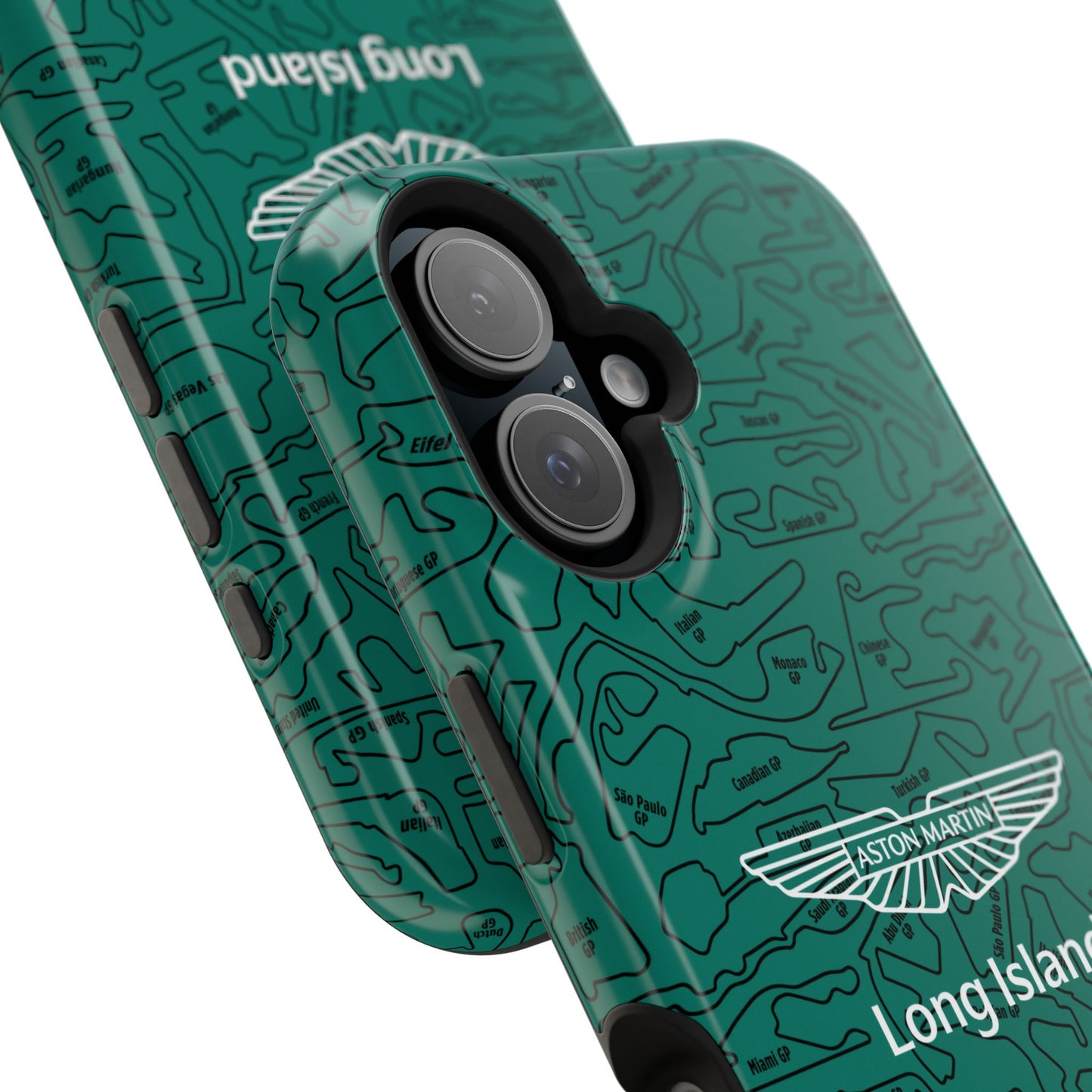 Aston Martin Long Island F1 race Track Inspired Impact-Resistant Phone Case
