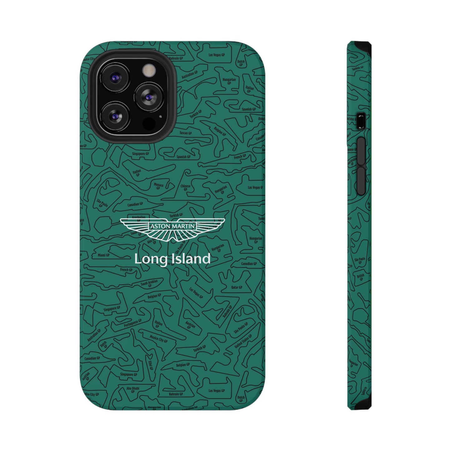 Aston Martin Long Island F1 race Track Inspired Impact-Resistant Phone Case