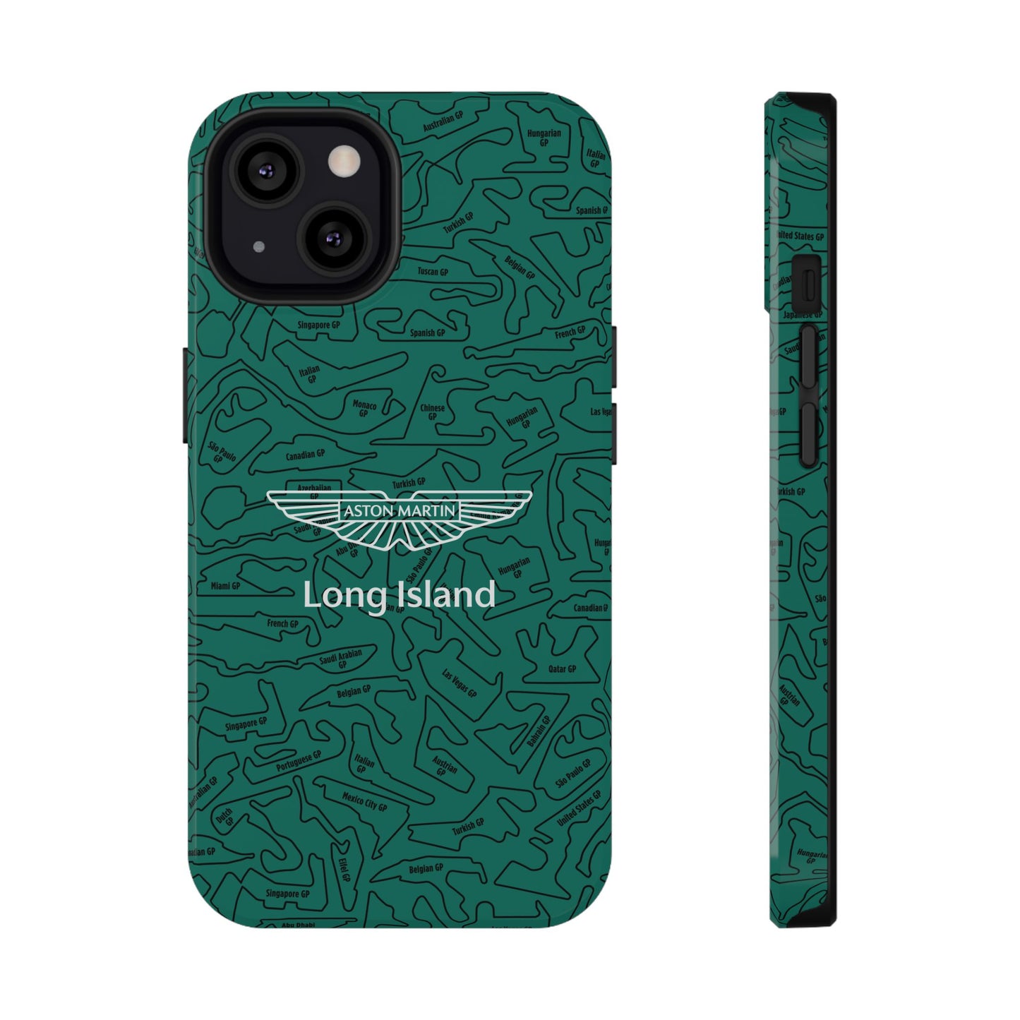 Aston Martin Long Island F1 race Track Inspired Impact-Resistant Phone Case