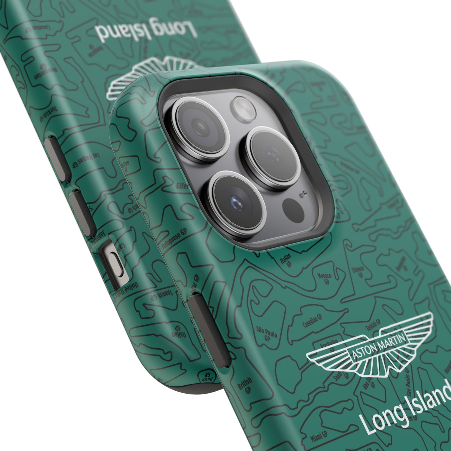 Aston Martin Long Island F1 race Track Inspired Impact-Resistant Phone Case