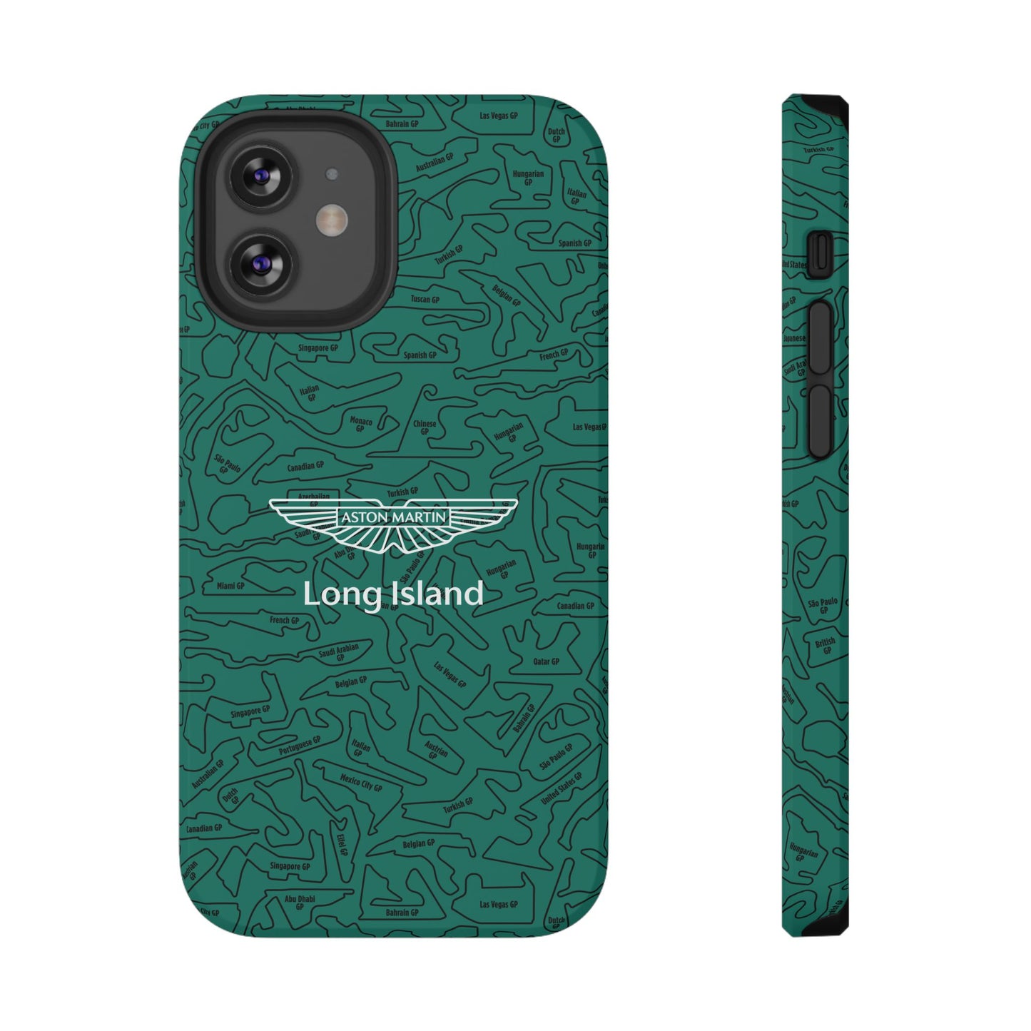 Aston Martin Long Island F1 race Track Inspired Impact-Resistant Phone Case