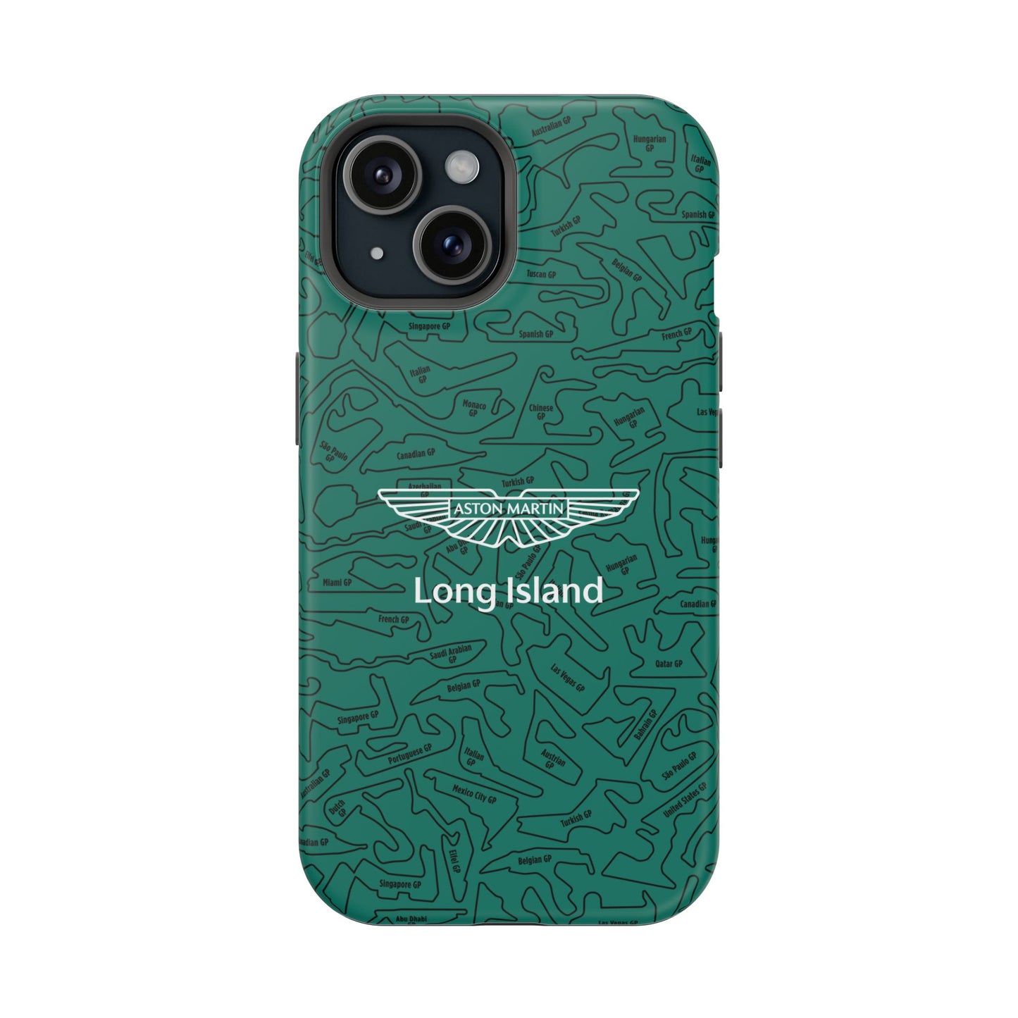 Aston Martin Long Island F1 race Track Inspired Impact-Resistant Phone Case