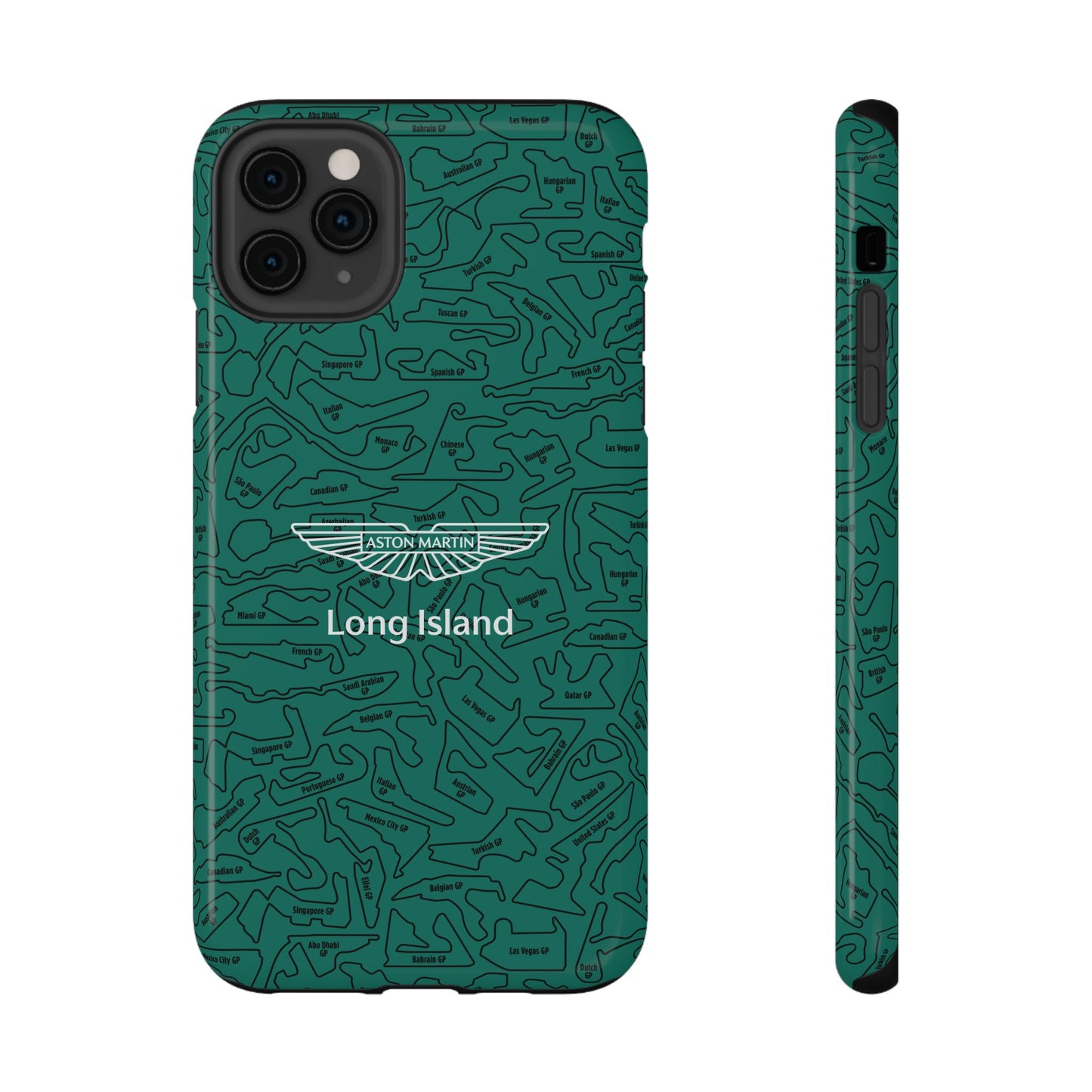 Aston Martin Long Island F1 race Track Inspired Impact-Resistant Phone Case