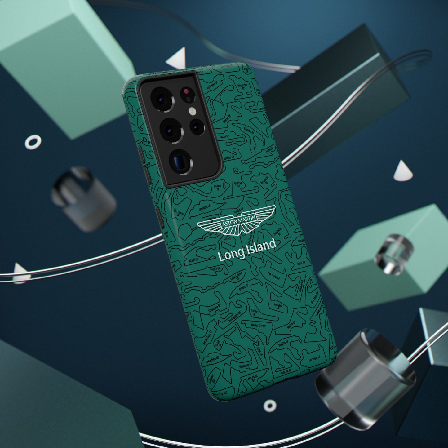 Aston Martin Long Island F1 race Track Inspired Impact-Resistant Phone Case