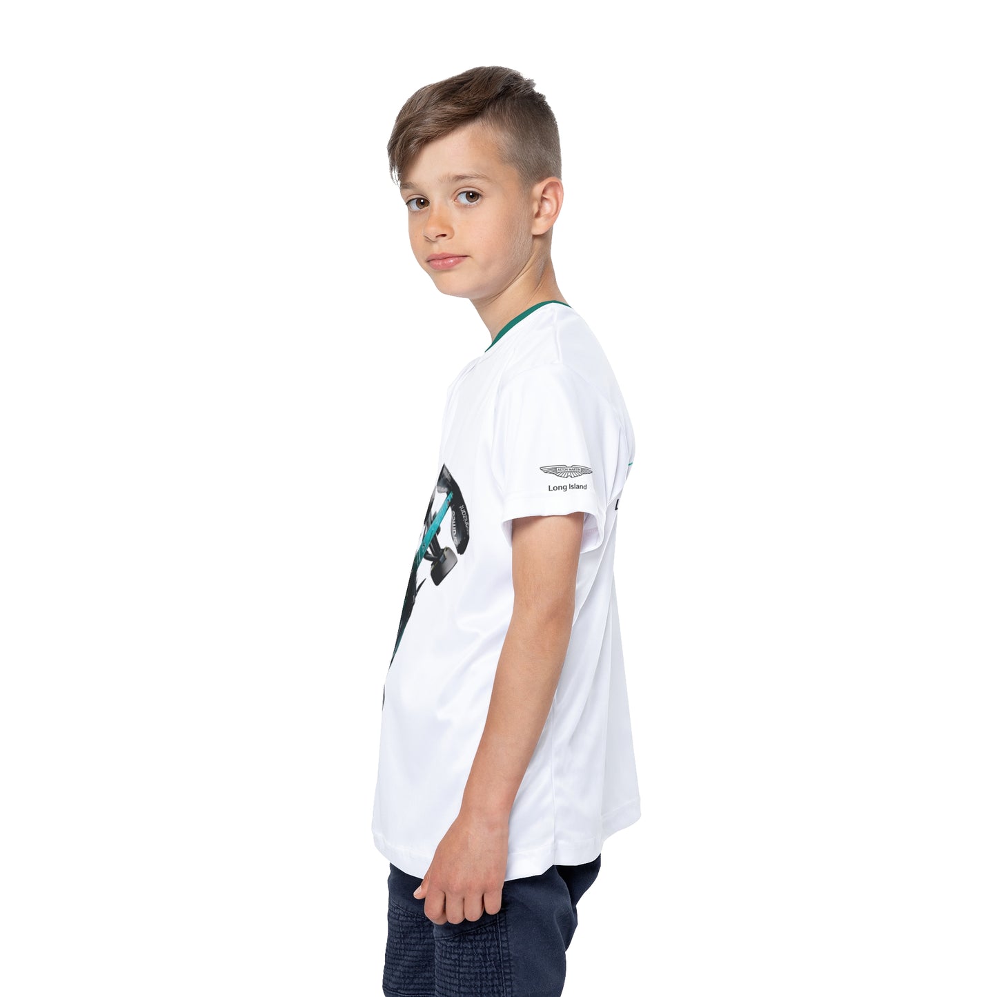Kids Sports Jersey - Lance Stroll Formula 1 inspired Design for Young Speed Enthusiasts