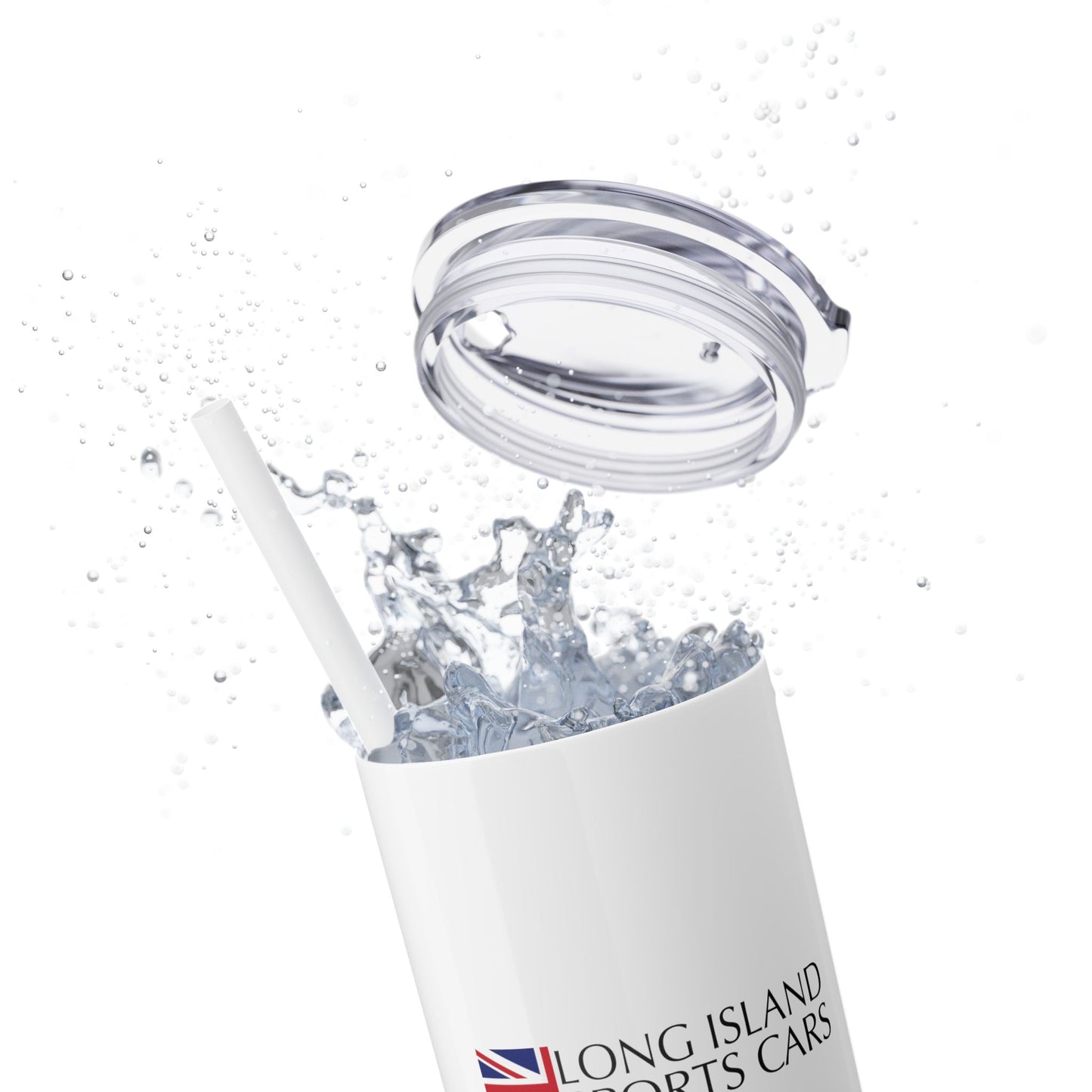 Long Island Sports Cars 20oz Skinny Tumbler with Straw - Sleek Travel Mug for Car Enthusiasts