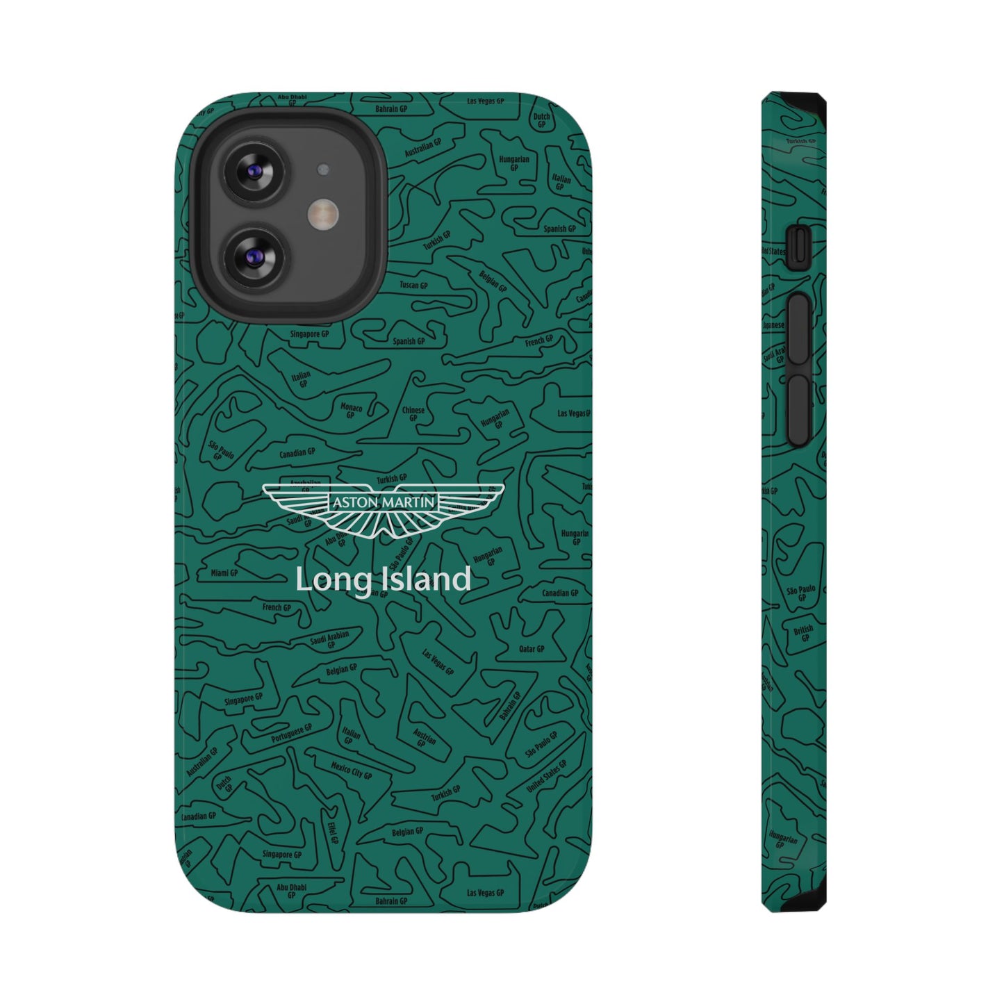 Aston Martin Long Island F1 race Track Inspired Impact-Resistant Phone Case