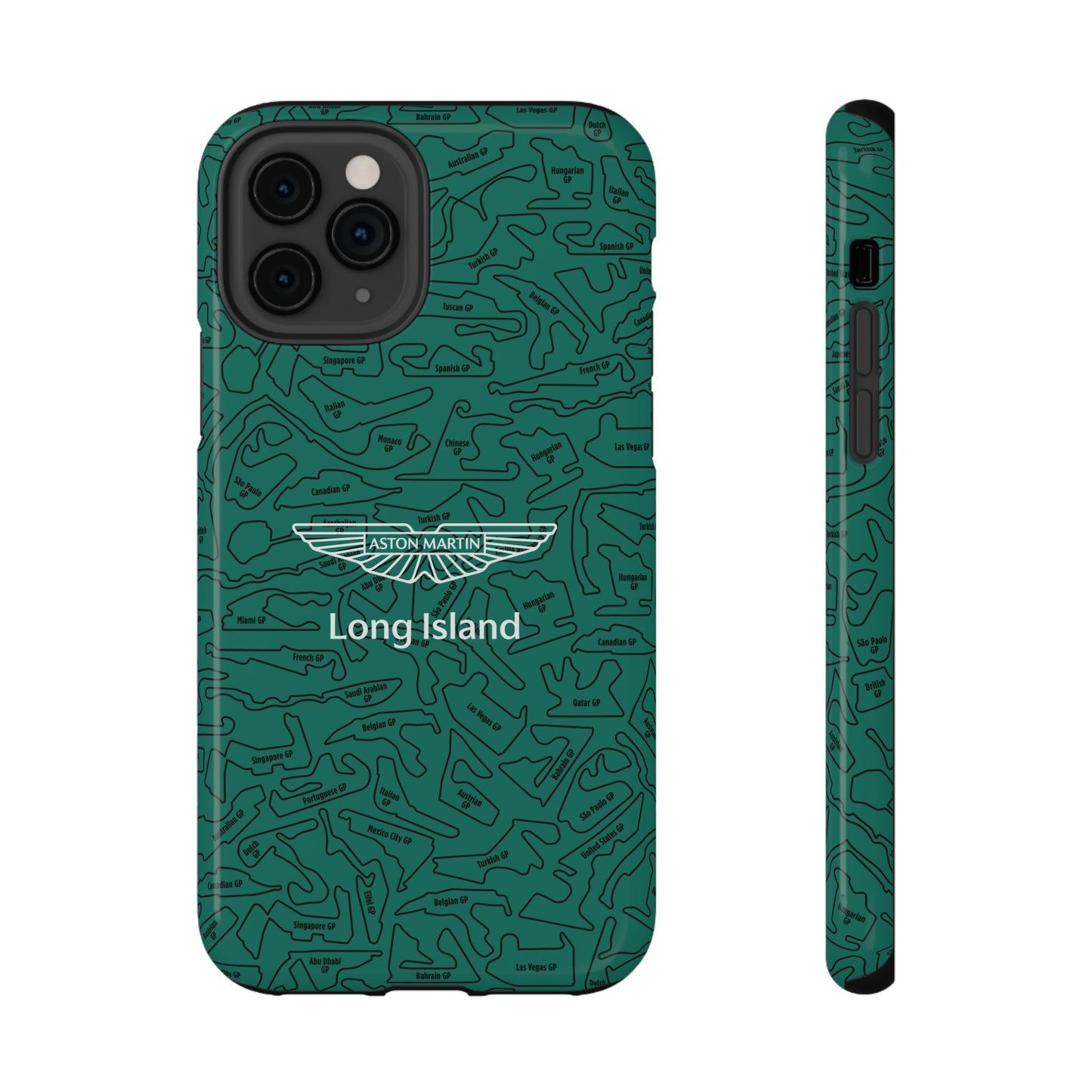 Aston Martin Long Island F1 race Track Inspired Impact-Resistant Phone Case