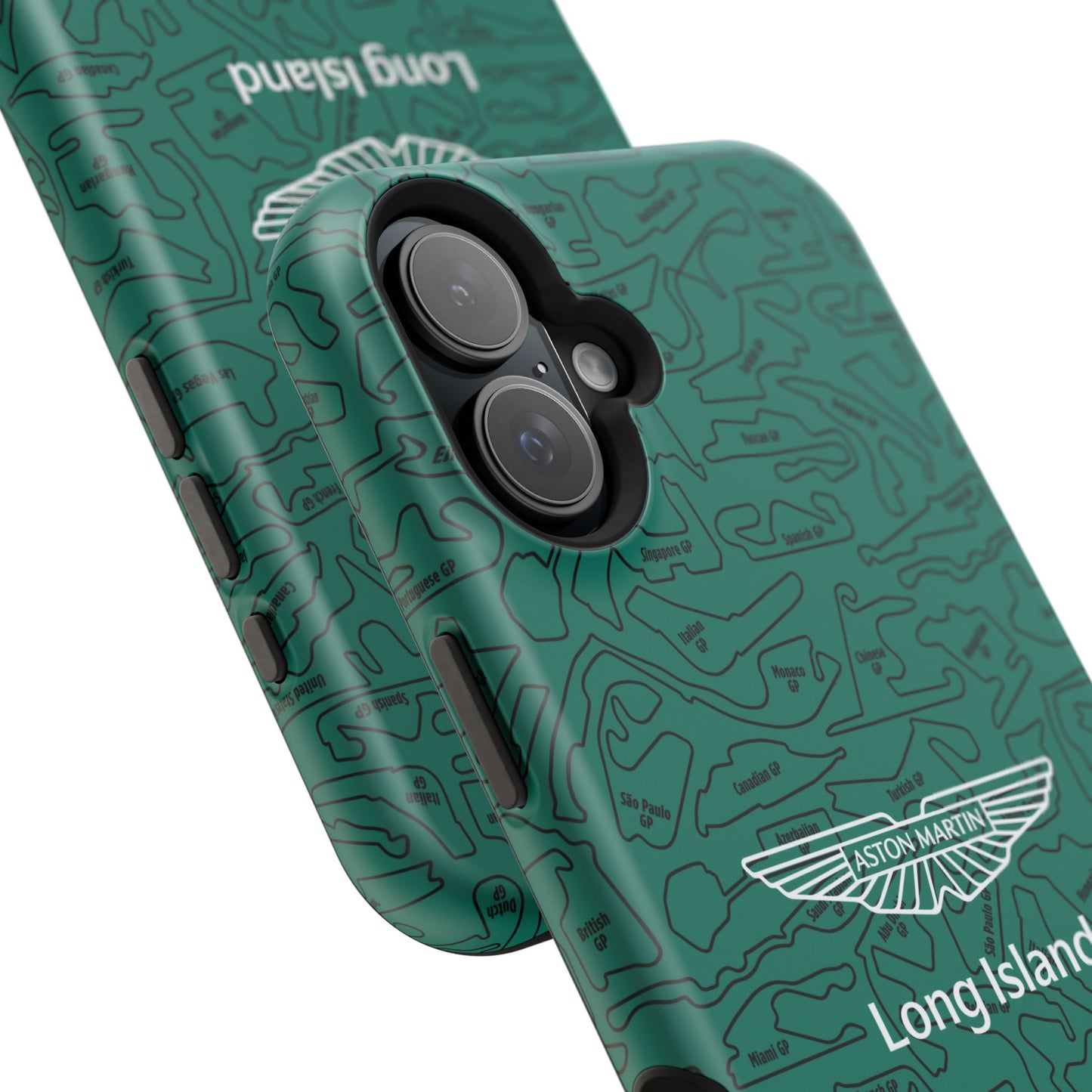Aston Martin Long Island F1 race Track Inspired Impact-Resistant Phone Case