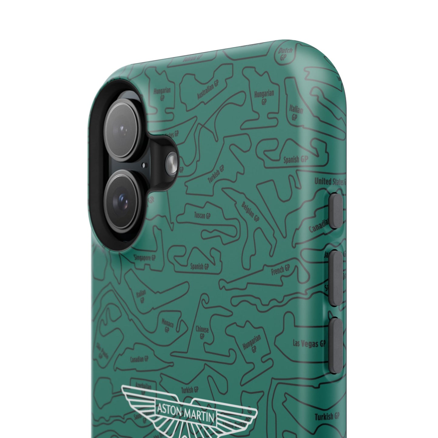 Aston Martin Long Island F1 race Track Inspired Impact-Resistant Phone Case