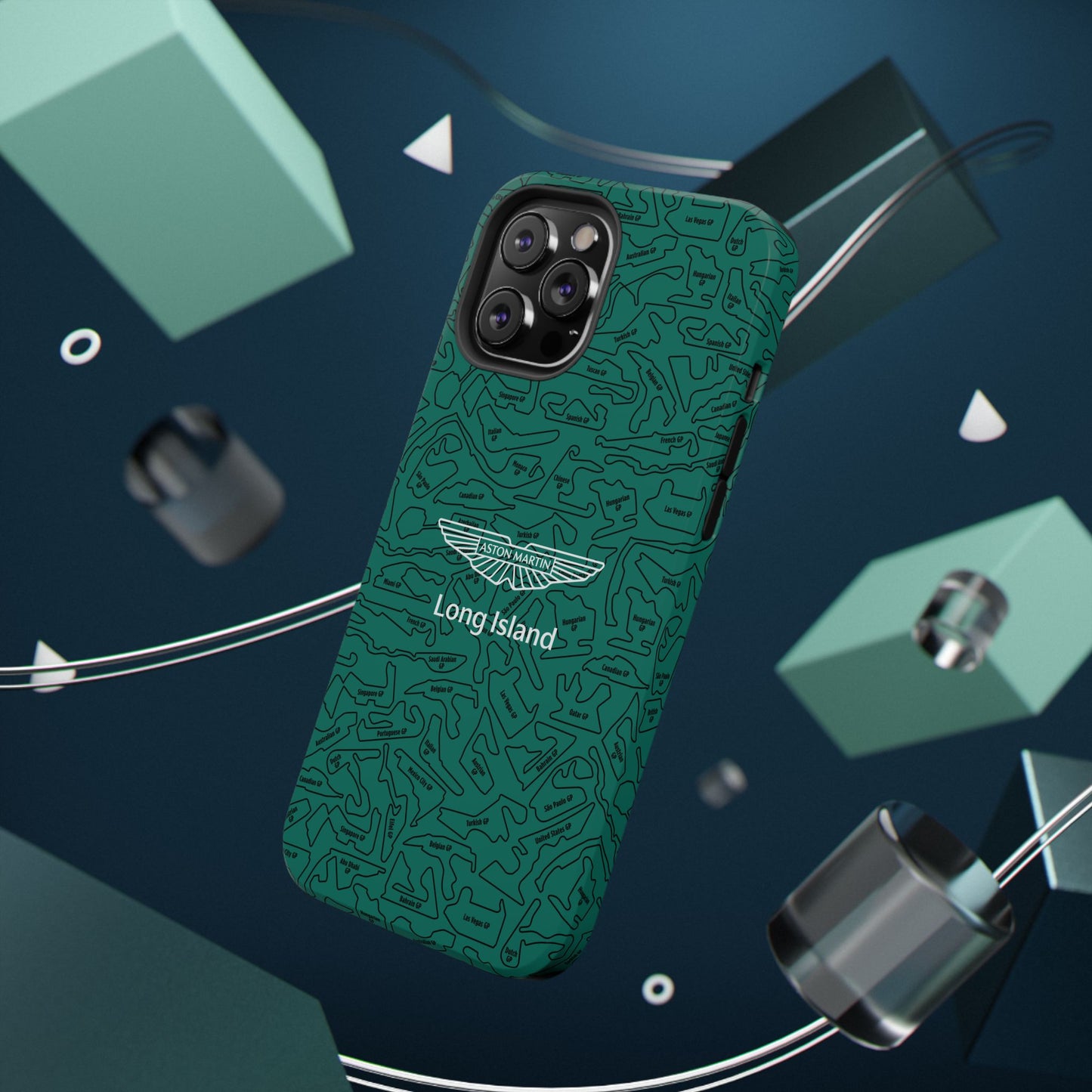 Aston Martin Long Island F1 race Track Inspired Impact-Resistant Phone Case