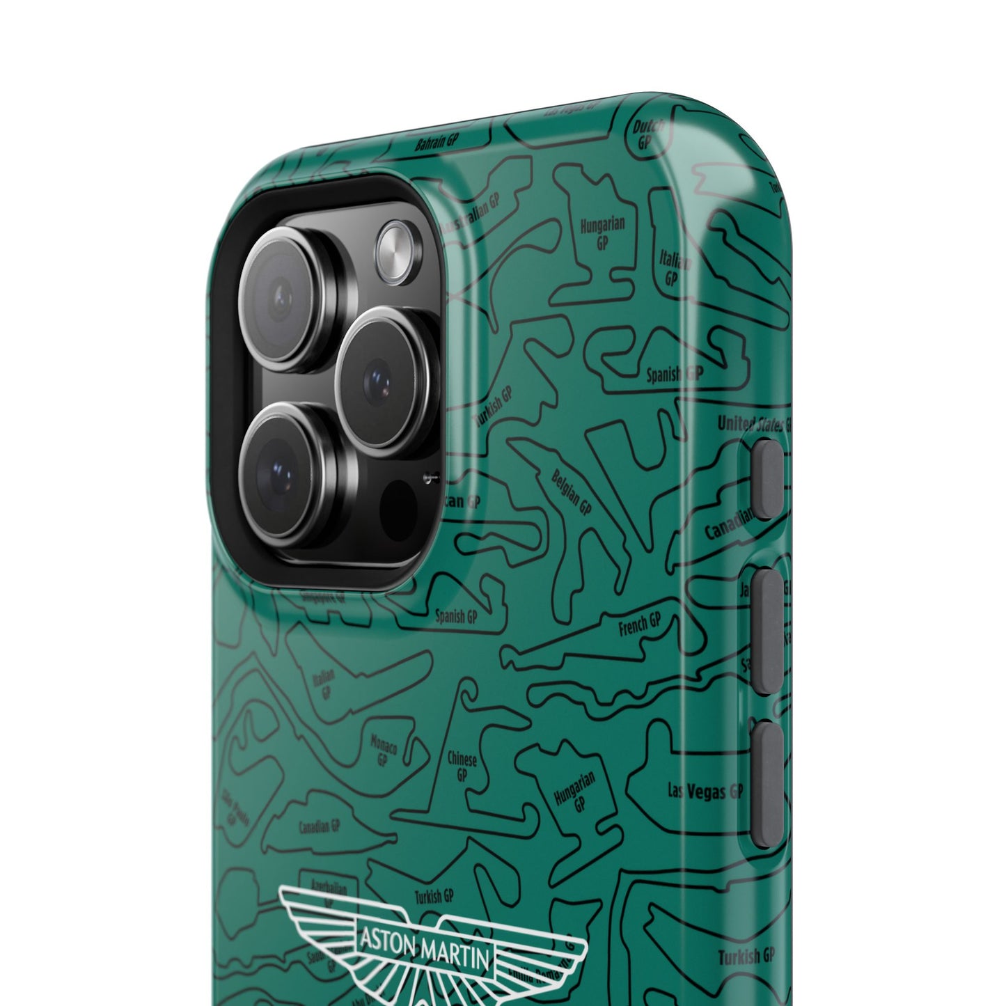 Aston Martin Long Island F1 race Track Inspired Impact-Resistant Phone Case